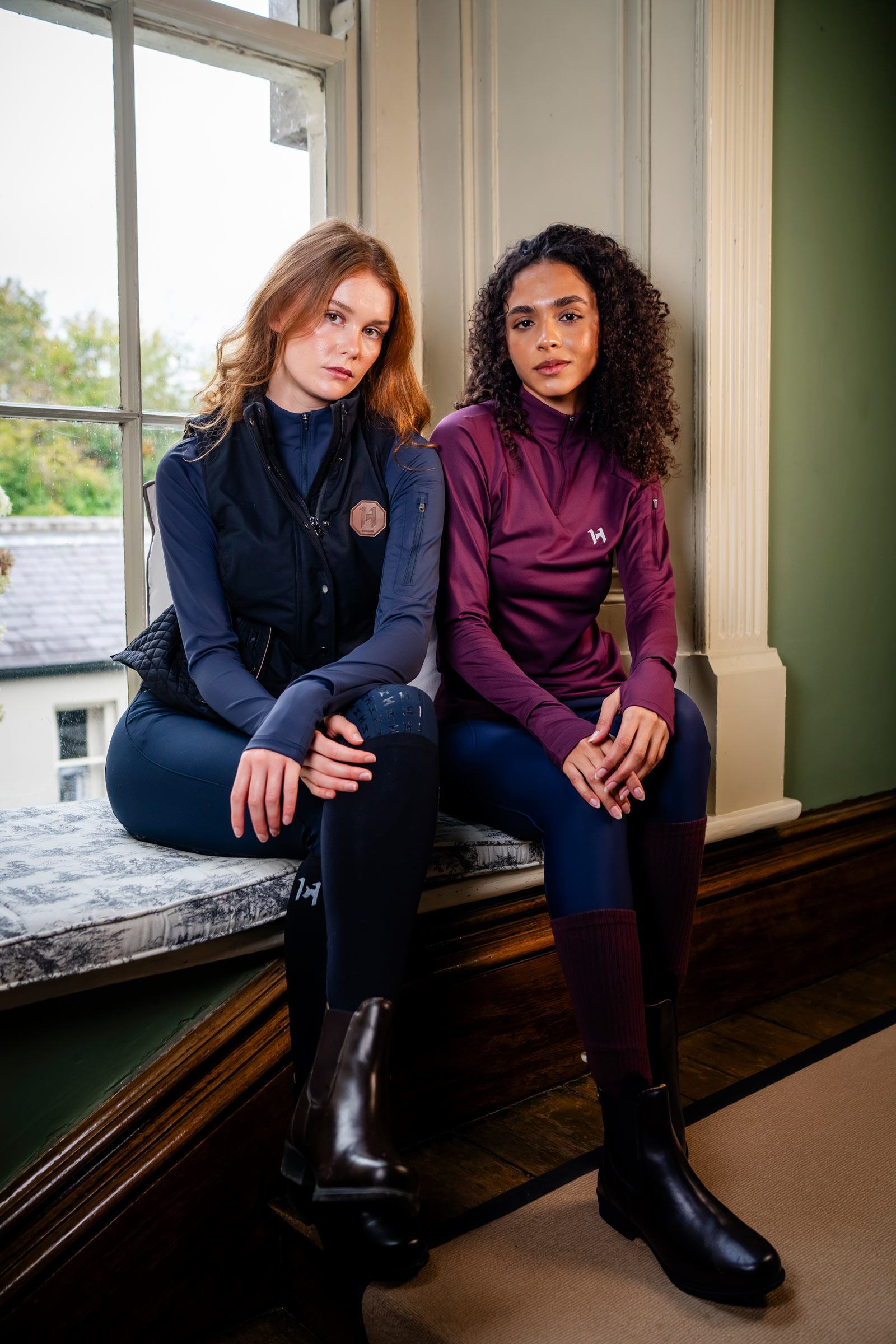 Core Navy Horseware Strive Winter 1/4-ritstop voor dames