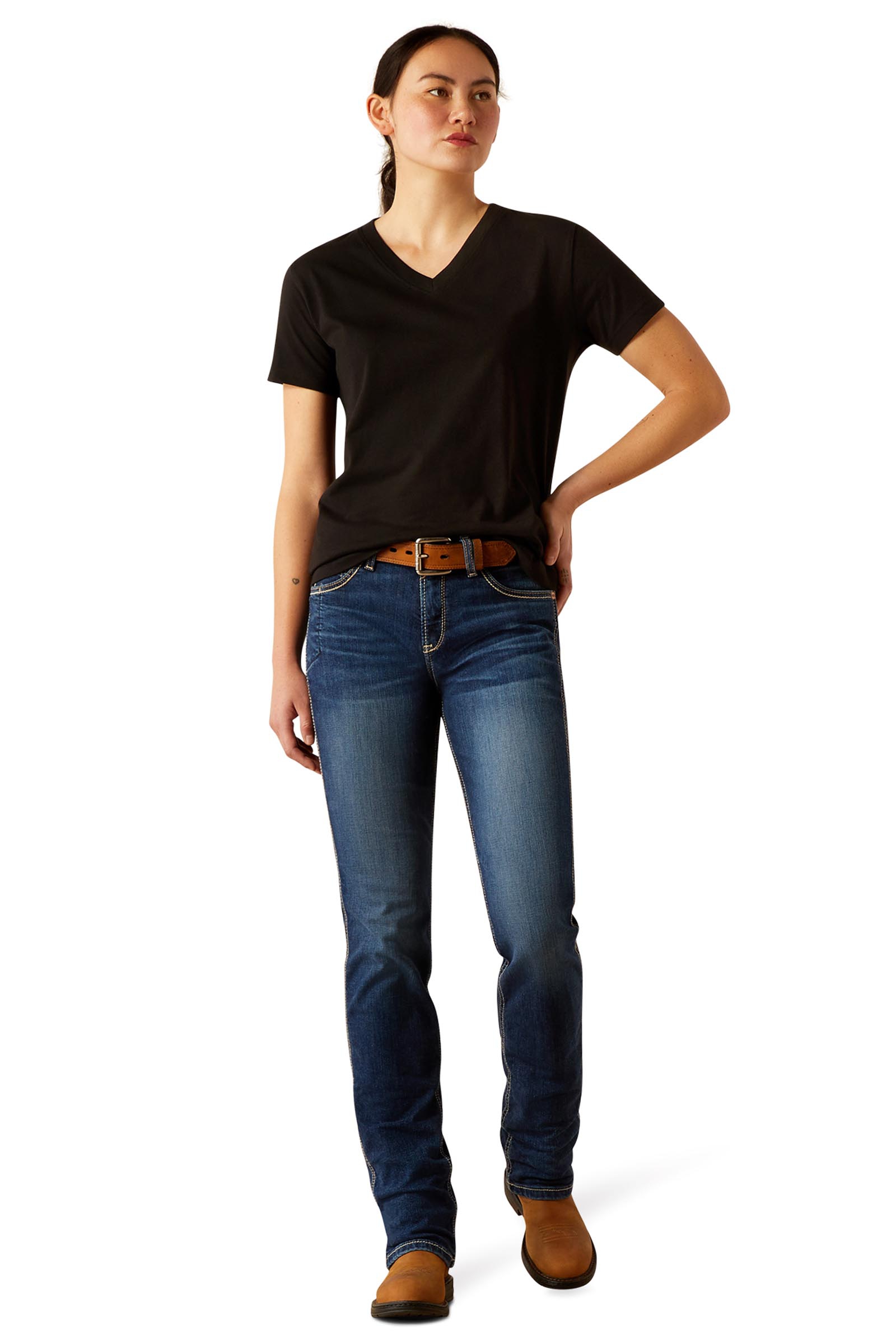 Ariat Rebar Cotton Strong standaard V-hals T-shirt voor dames  