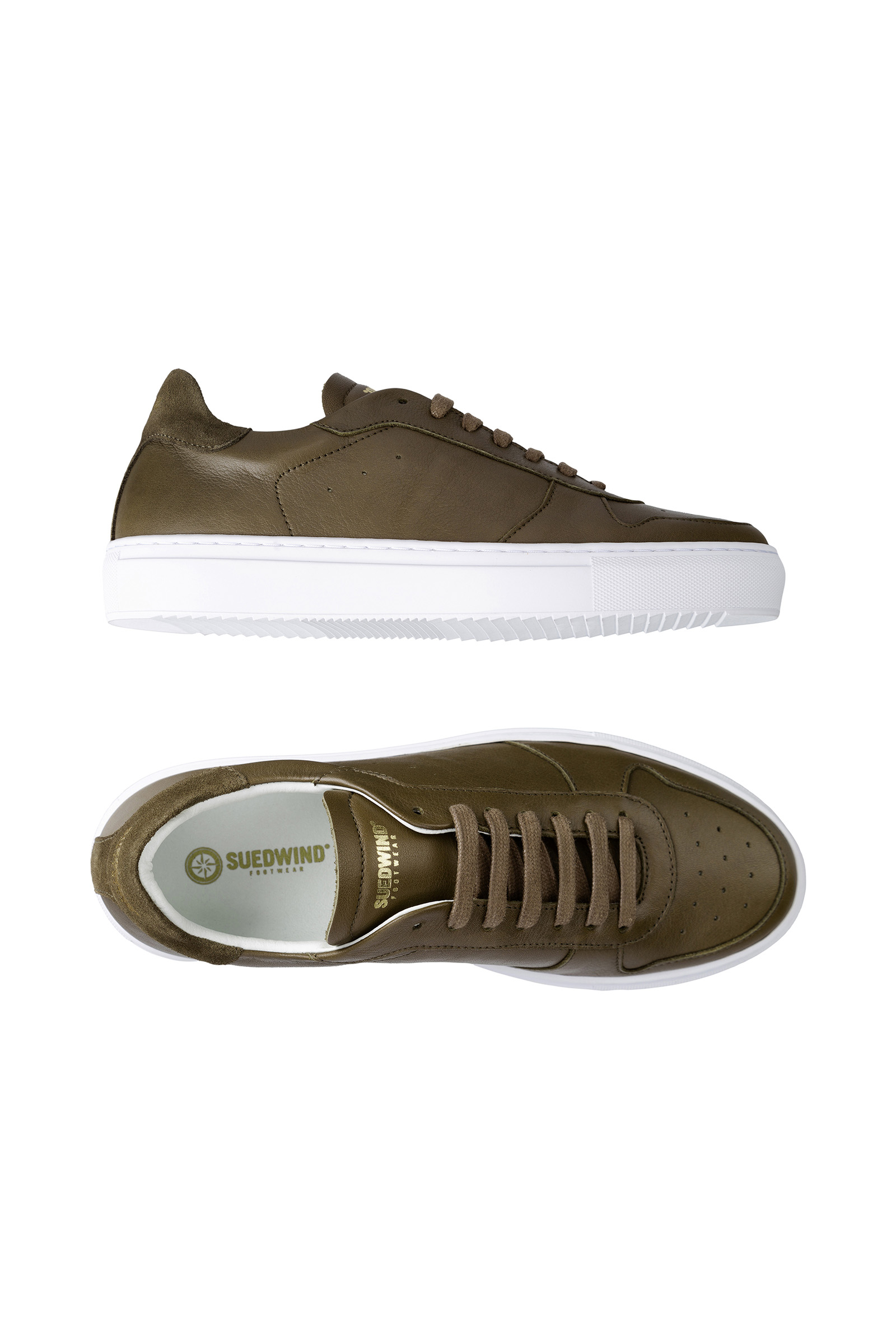 Dark Green Suedwind Footwear Copenhage Leather Sneakers