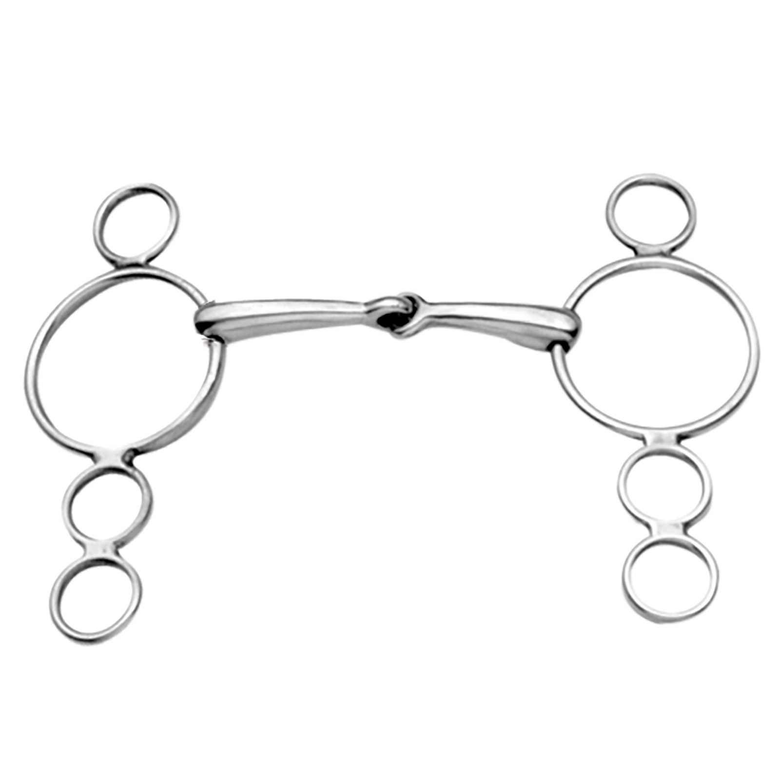 Korsteel RVS Gebroken 3-rings Pessoa Bit