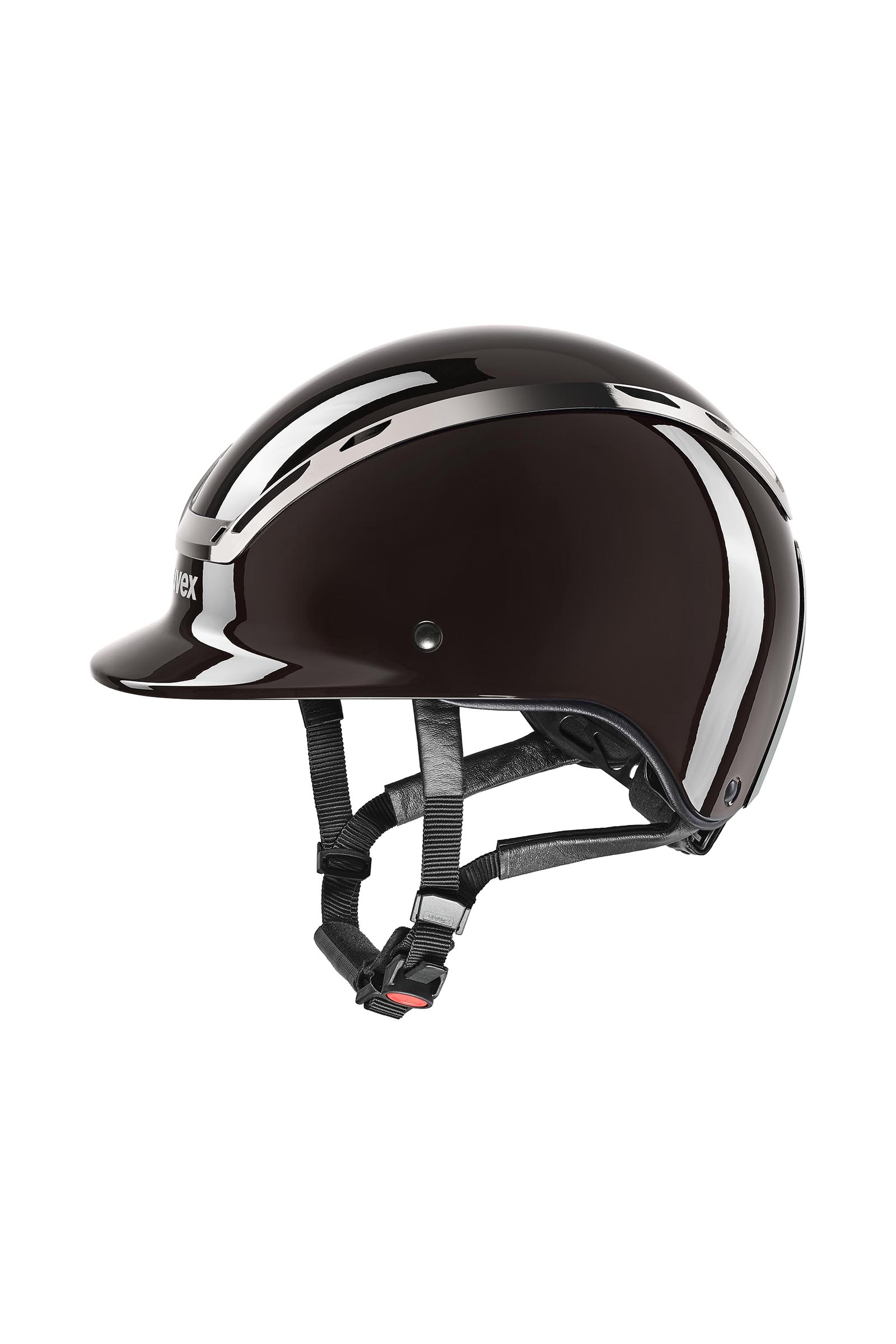 mocca glossy Uvex Exxeed Shiny Chrome Paardrijhelm