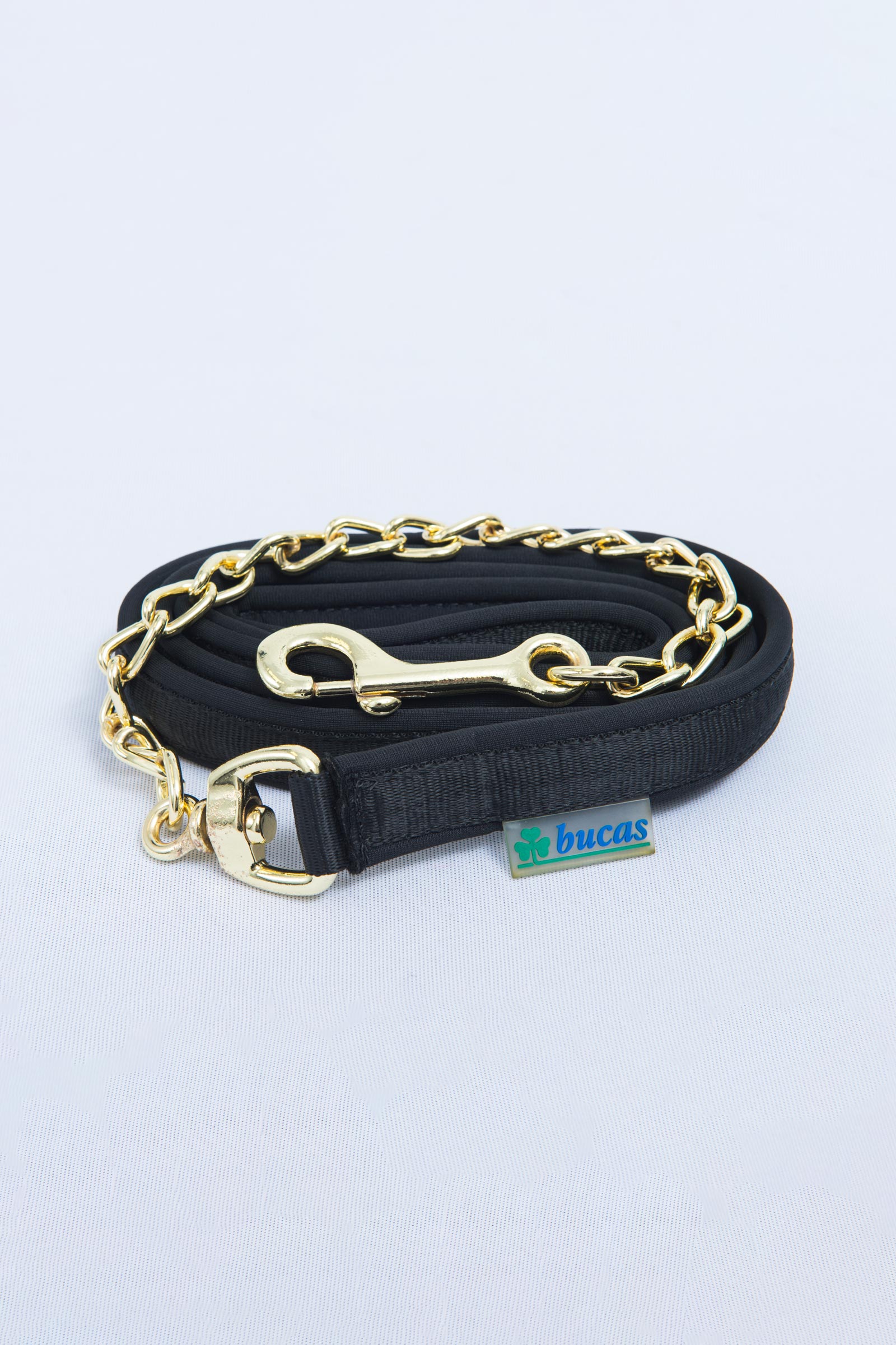 Black/Gold Bucas Stallion leiband met ketting