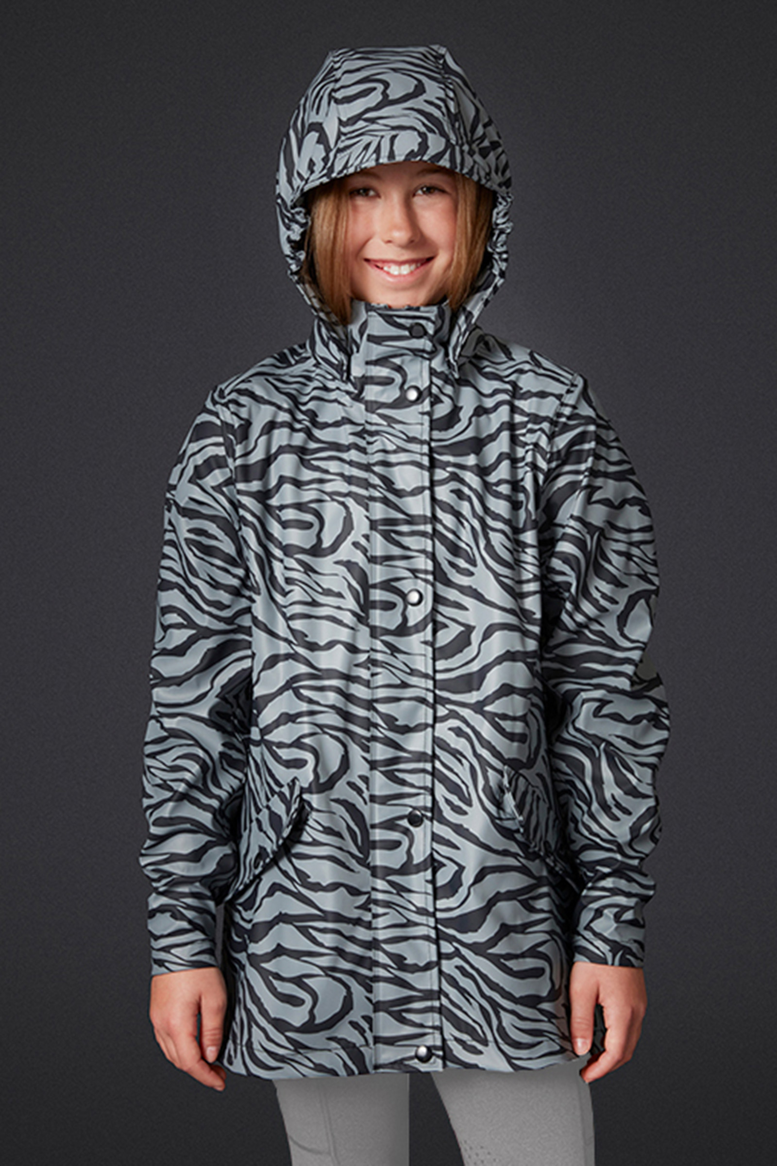 Black/ Grey Mountain Horse Drop Kids Regenjas