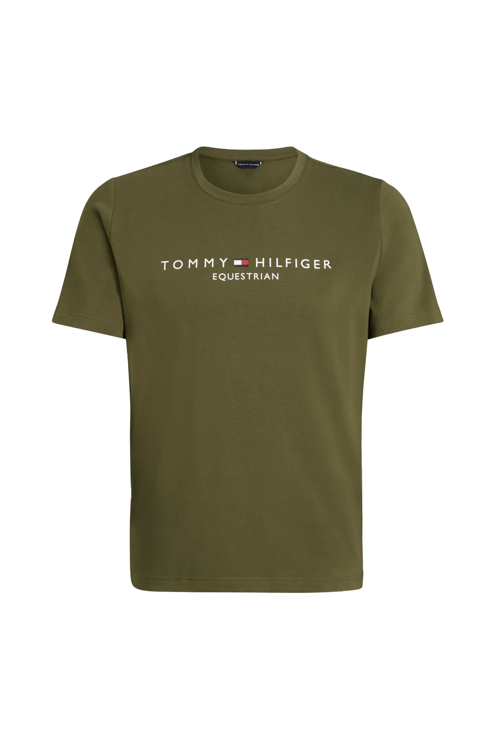UTILITY OLIVE Tommy Hilfiger Equestrian Williamsburg T-shirt met grafische opdruk en korte mouwen