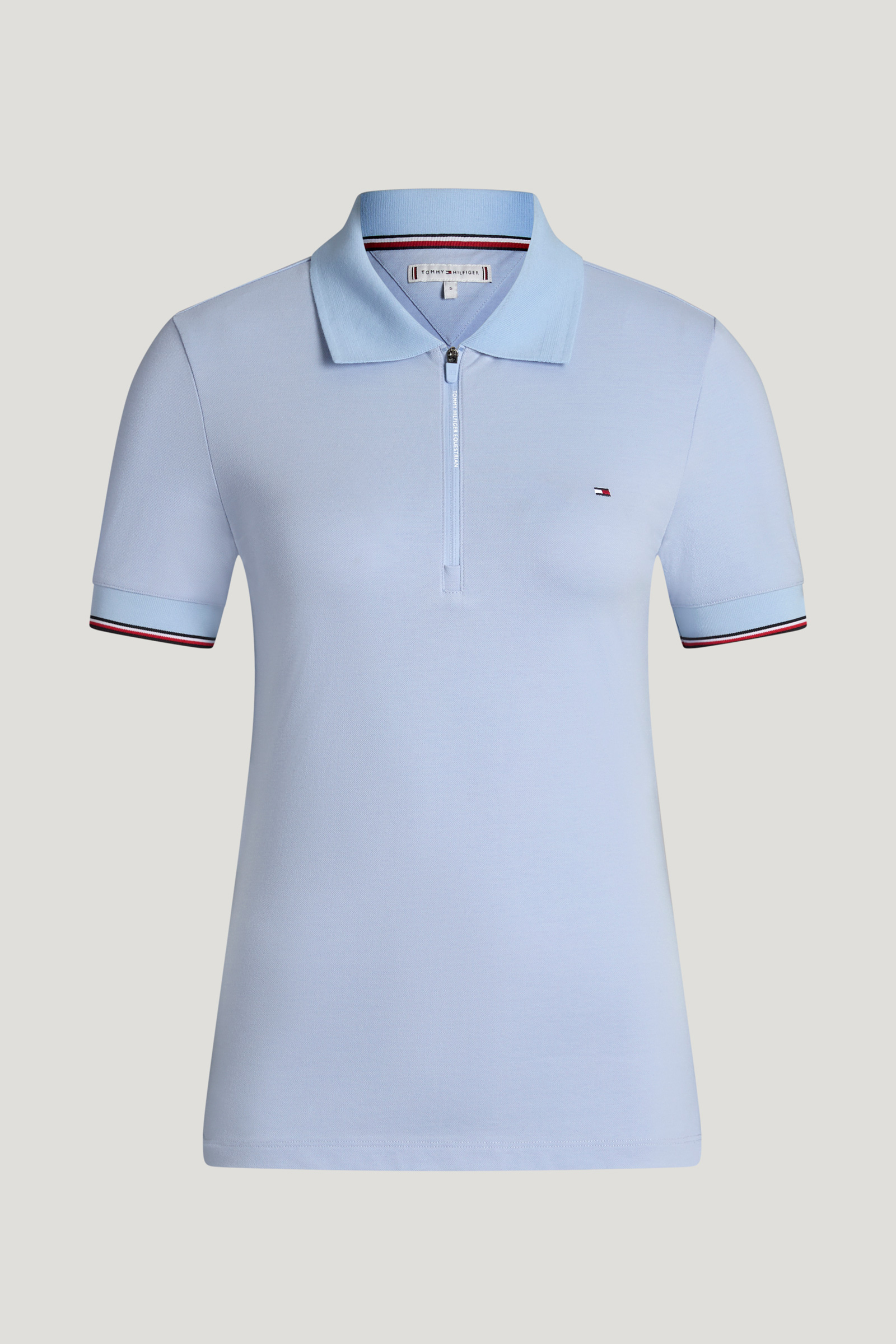 Sweet Blue Tommy Hilfiger Equestrian Anaheim dames poloshirt met rits