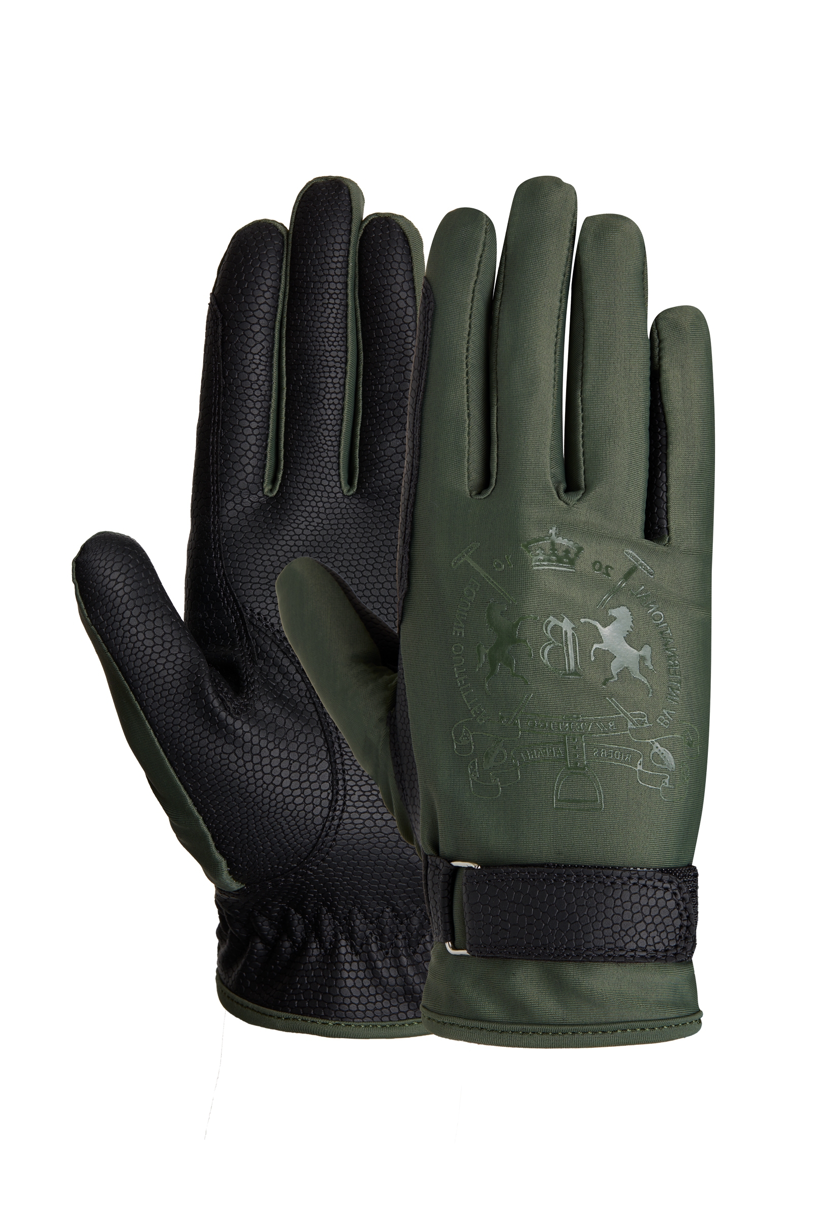 B Vertigo Laia paardrijhandschoenen met logo print, dames