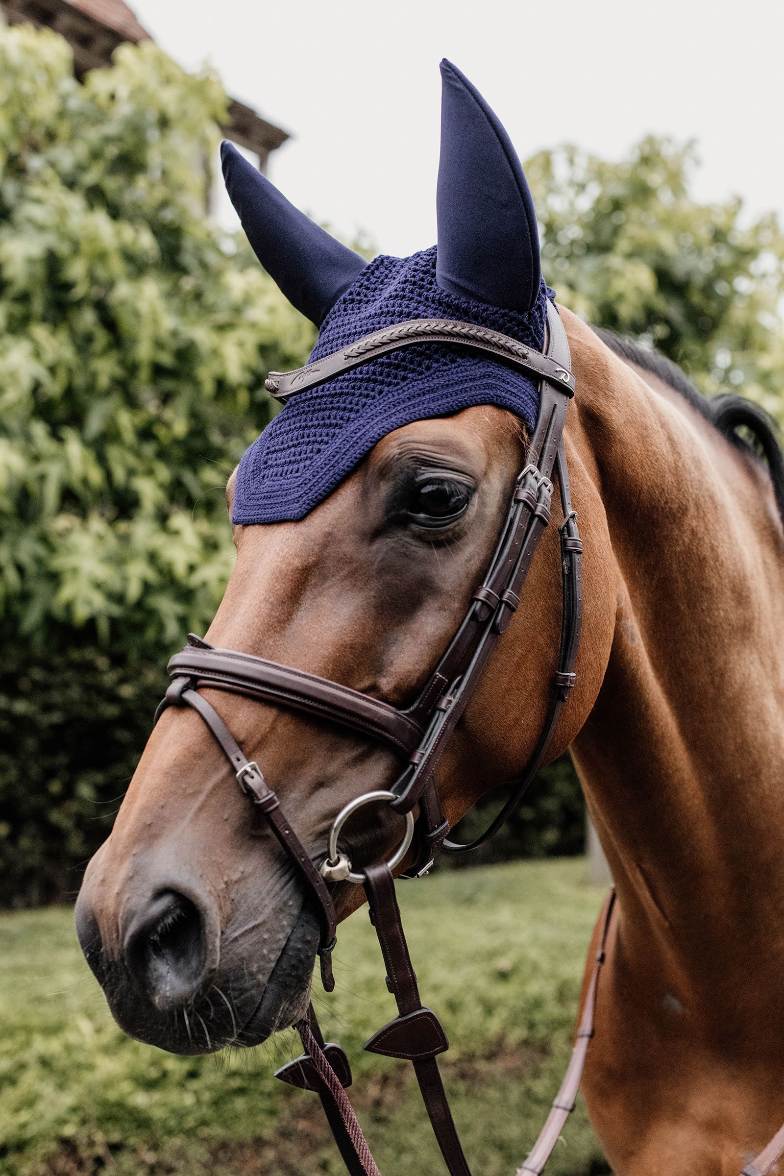 Dark Navy Kentucky Horsewear Wellington vliegenoornetje, geluidsdempend  