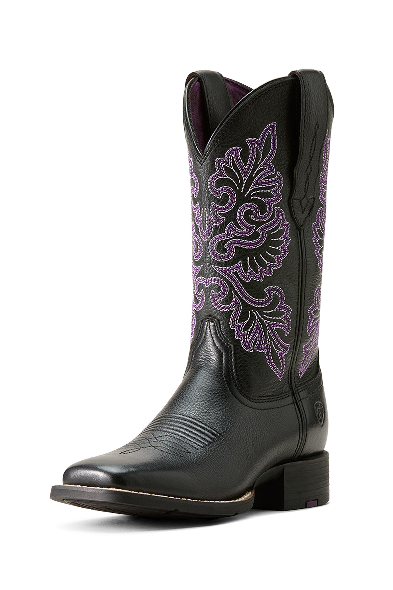 Black Deertan Ariat Round Up StretchFit dames westernlaarzen