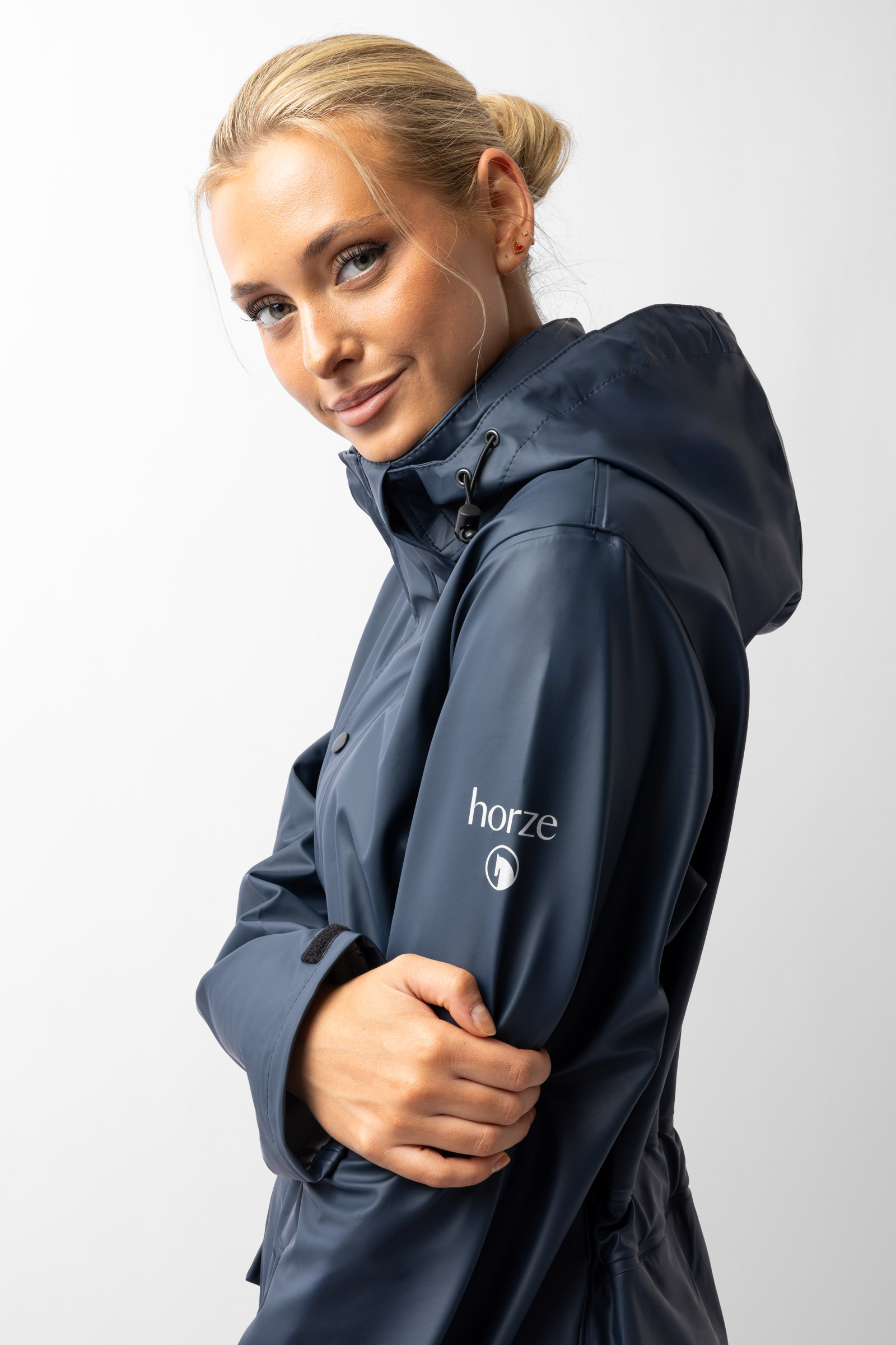 Horze Hazel lange regenjas voor dames met splitten