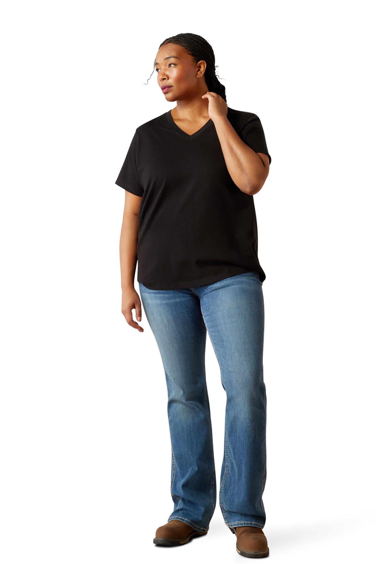 Ariat Rebar Cotton Strong standaard V-hals T-shirt voor dames  