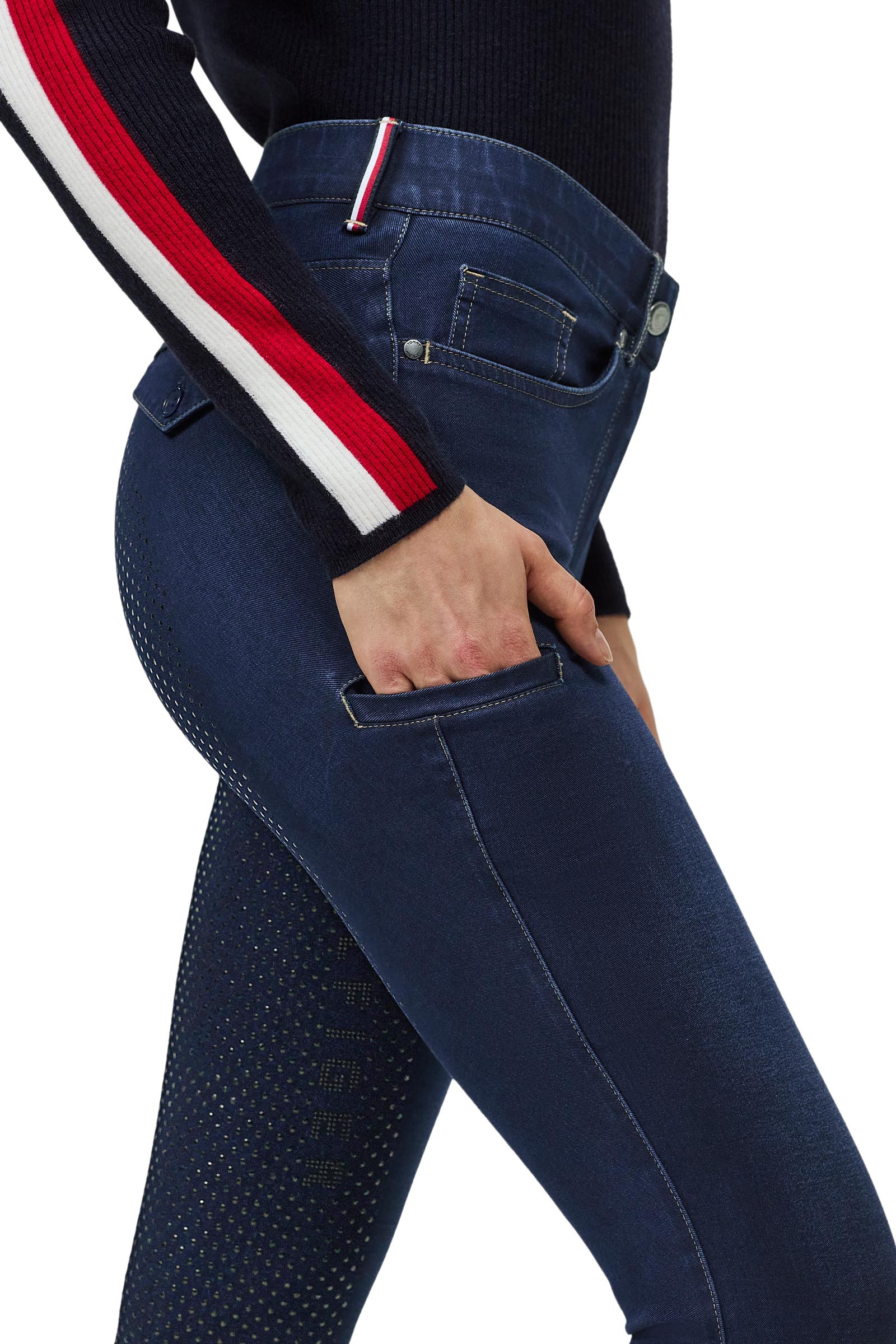 Tommy Hilfiger Equestrian Hope dames denim rijbroek met full grip
