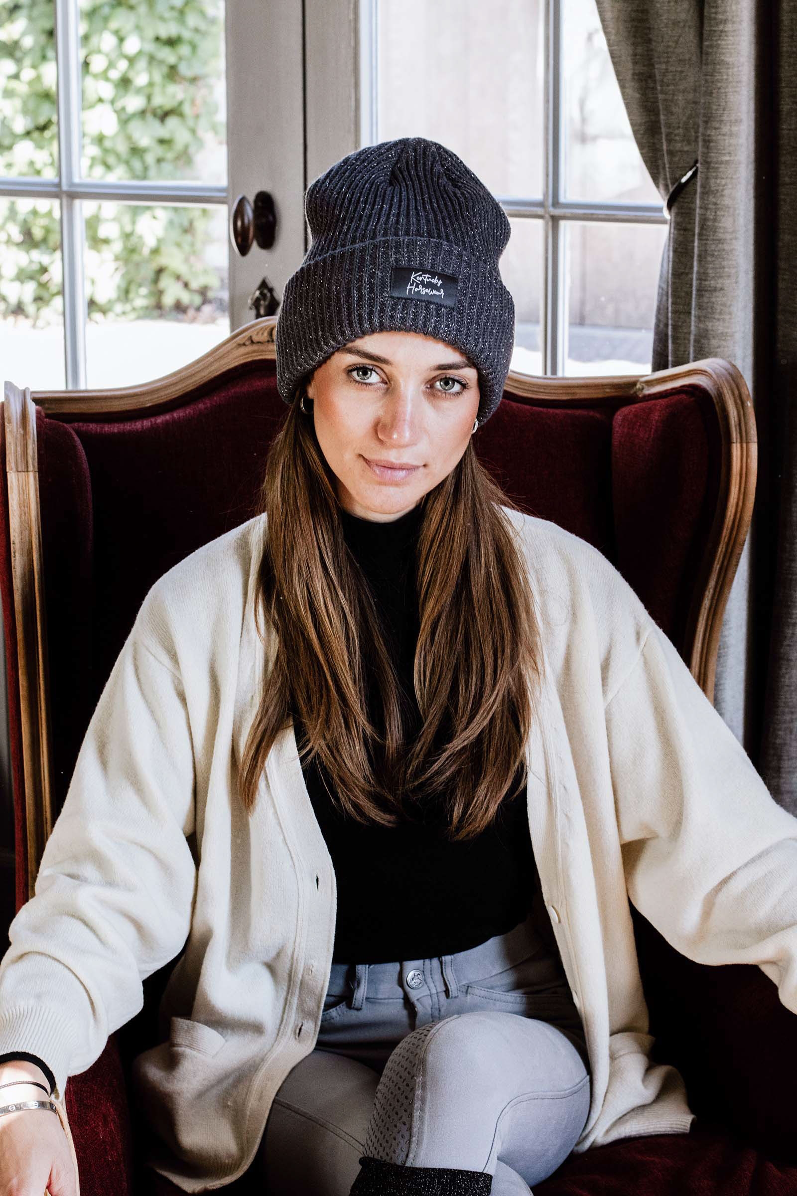 Grey Kentucky Horsewear Glitter Beanie