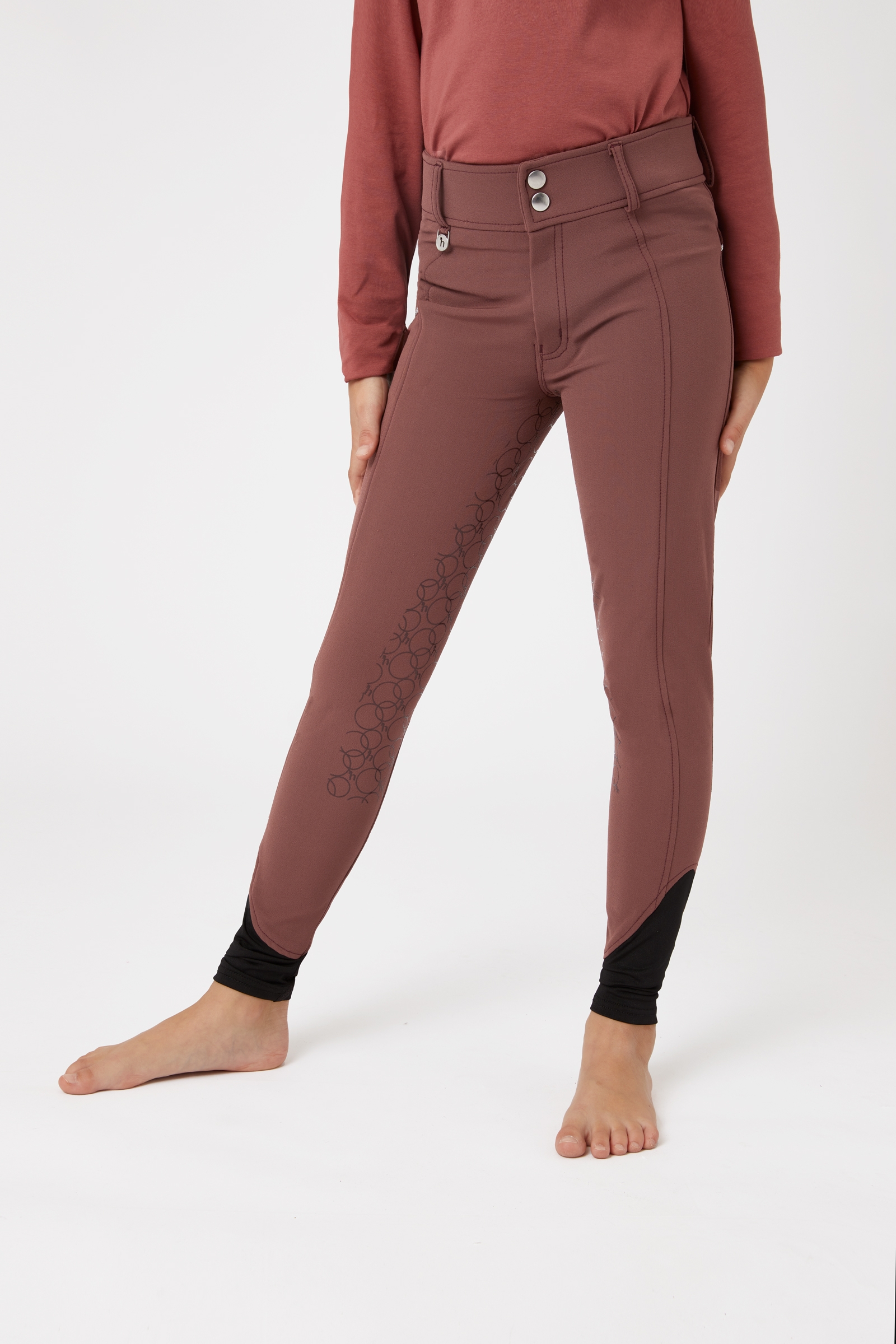 Horze Leighton fullgrip siliconen rijbroek met telefoonzak, tieners