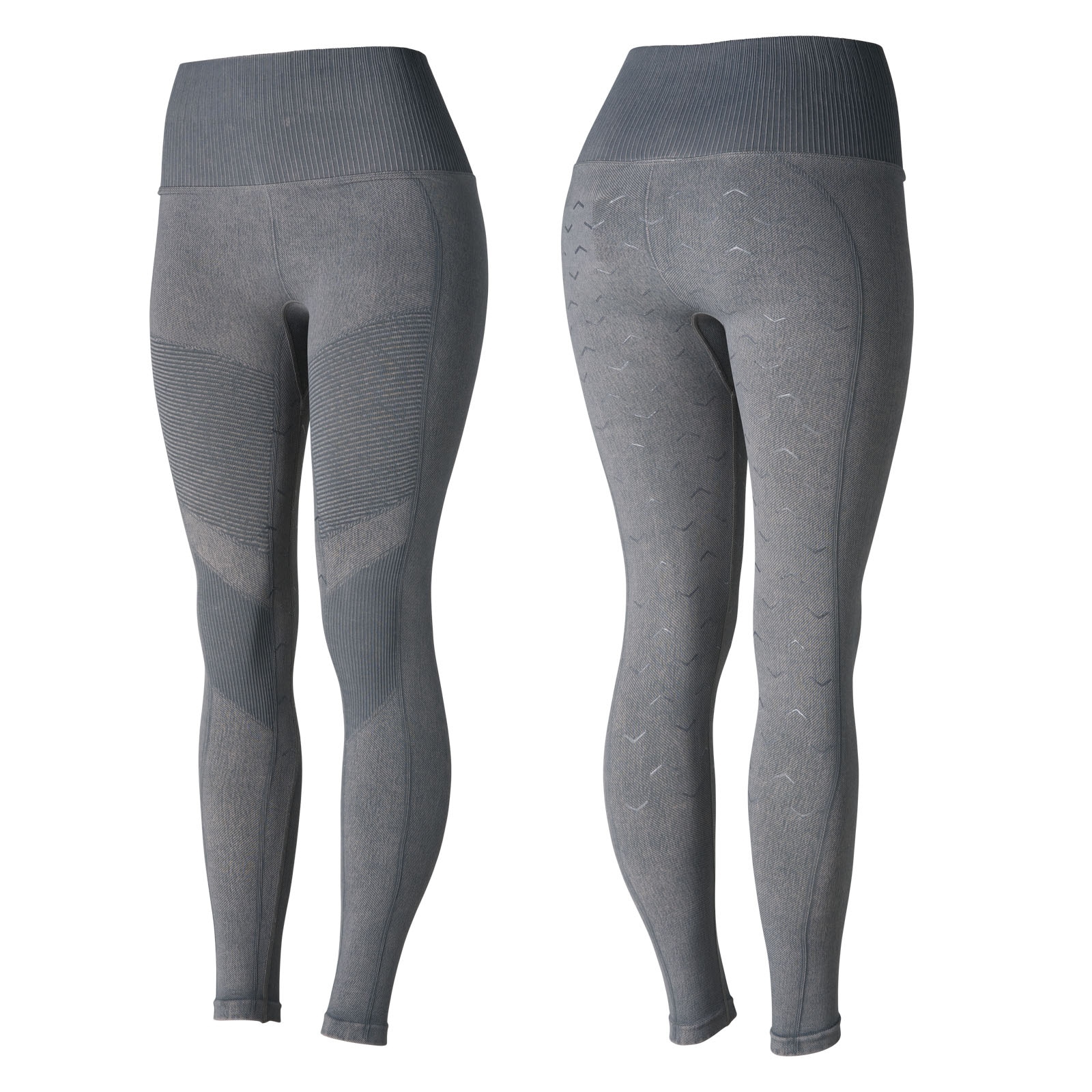 Horze Vanessa Naadloze Denim-Look Siliconen Full Seat Tights, dames