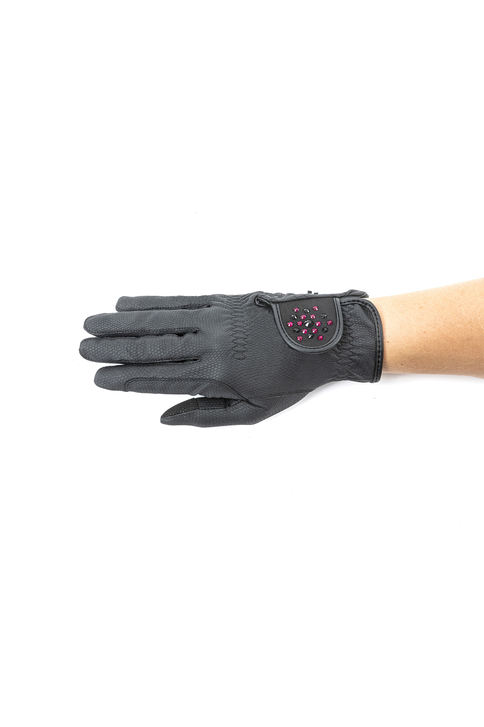 Black RSL Ascona Riding Gloves with Glitter Stones