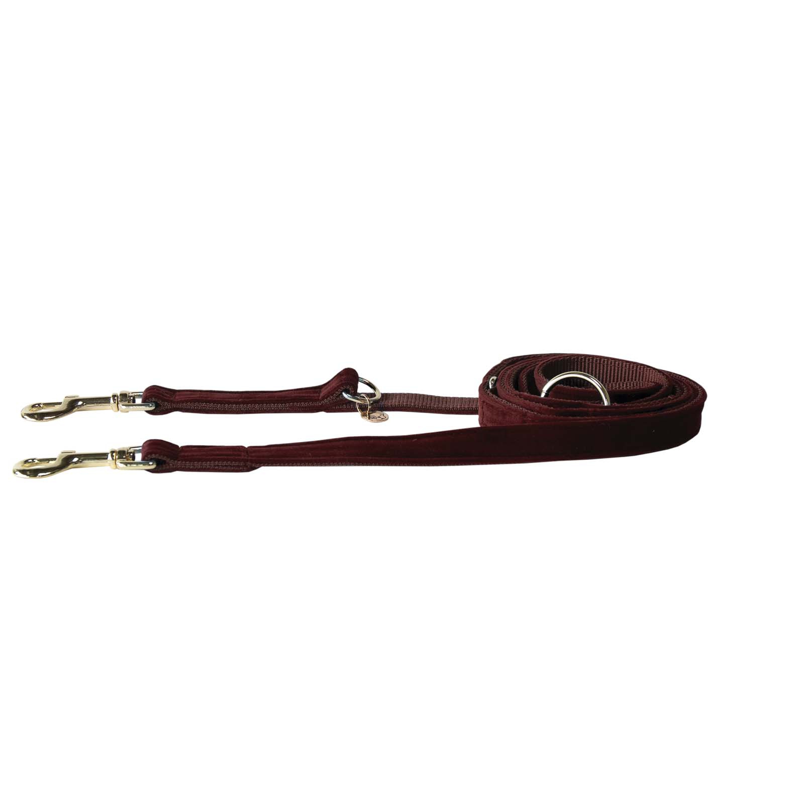 Dark Red Kentucky Dogwear Fluwelen Hondenlijn, 200 cm