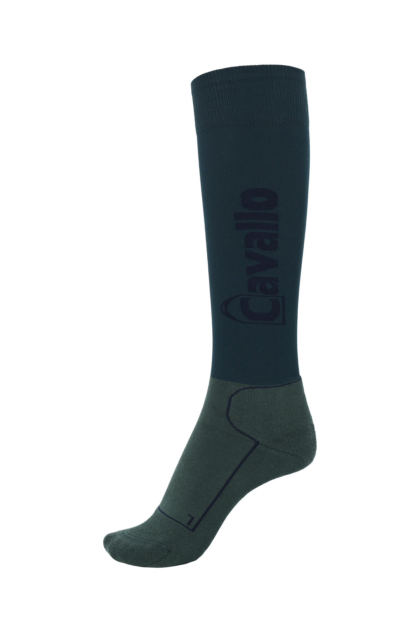 Fir green/ navy Cavallo CavalSimo ergonomische kousen met dunne schacht