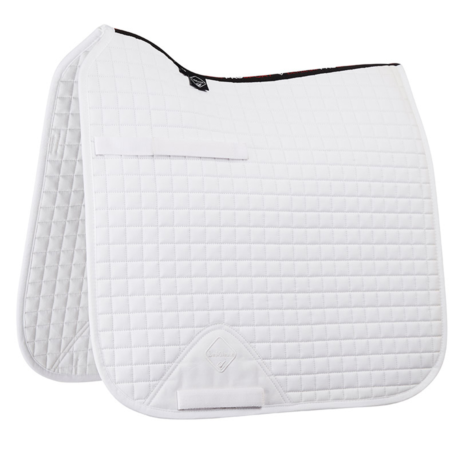 LeMieux Katoenen Dressuurzadeldek, vierkant, lange riemen