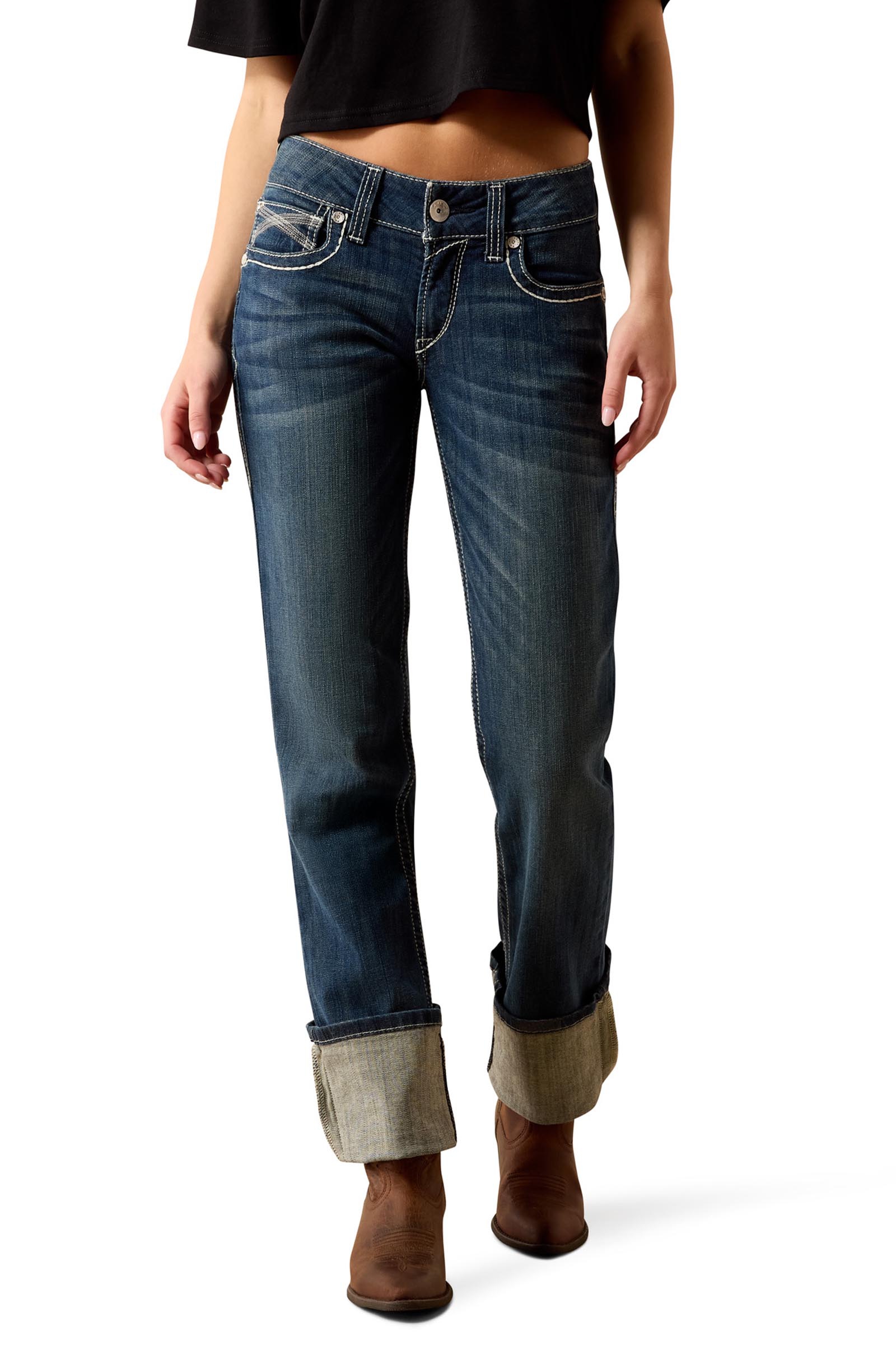 Ariat R.E.A.L. Mid Rise Stretch Ivy Stackable Straight Leg Dames jeans