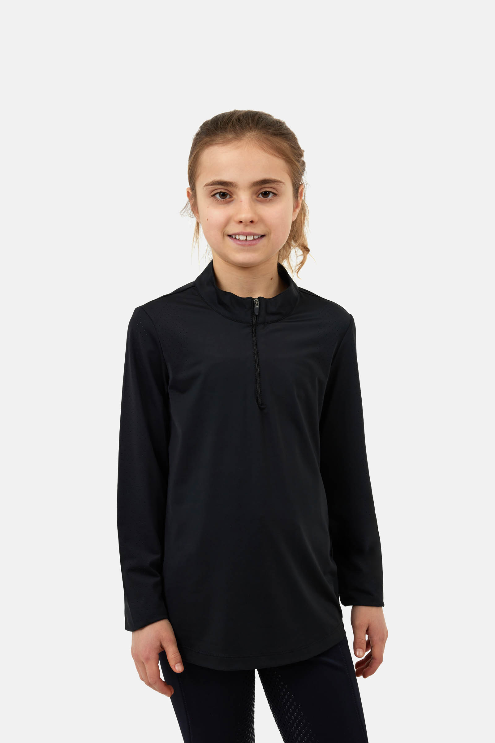 Black Horze Young Rider Emmie Cooling Training Shirt with Long Sleeves