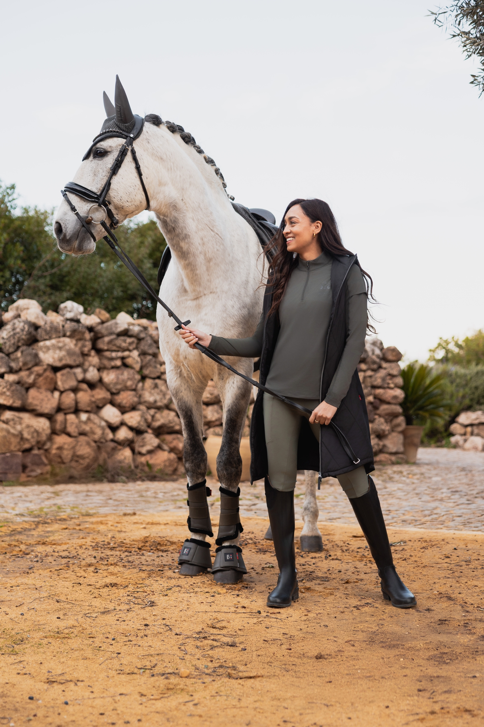 B Vertigo Agnetha dames lange gewatteerde bodywarmer  