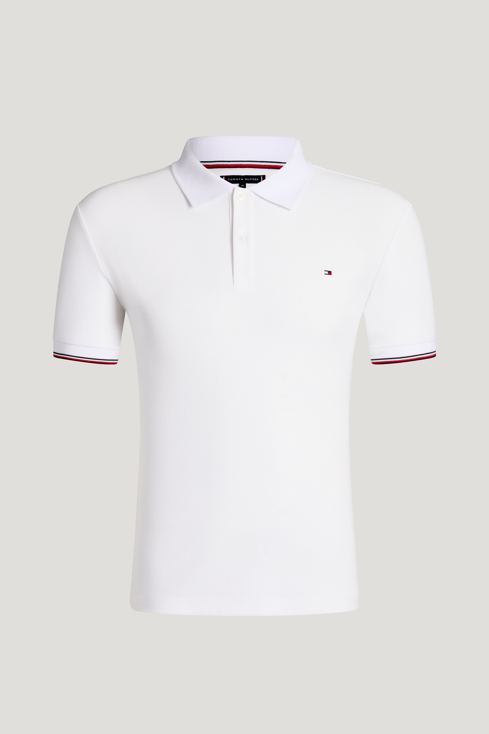 Optic White Tommy Hilfiger Equestrian Davis heren piqu&eacute; poloshirt