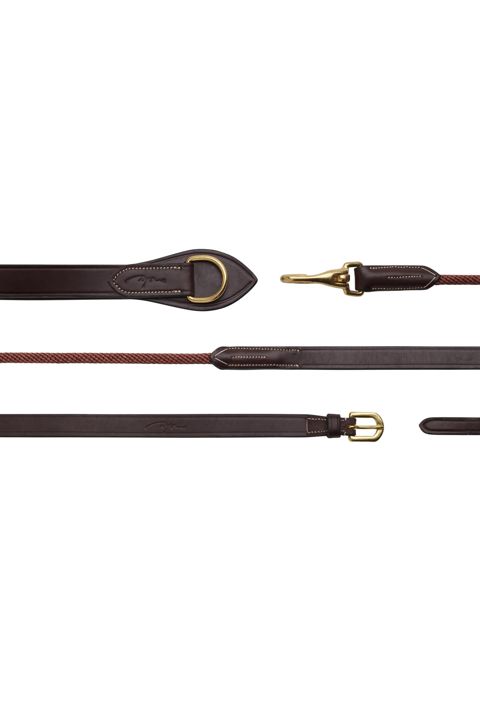 Dy'on D-Collection bijzetteugels leer/nylon 16 mm