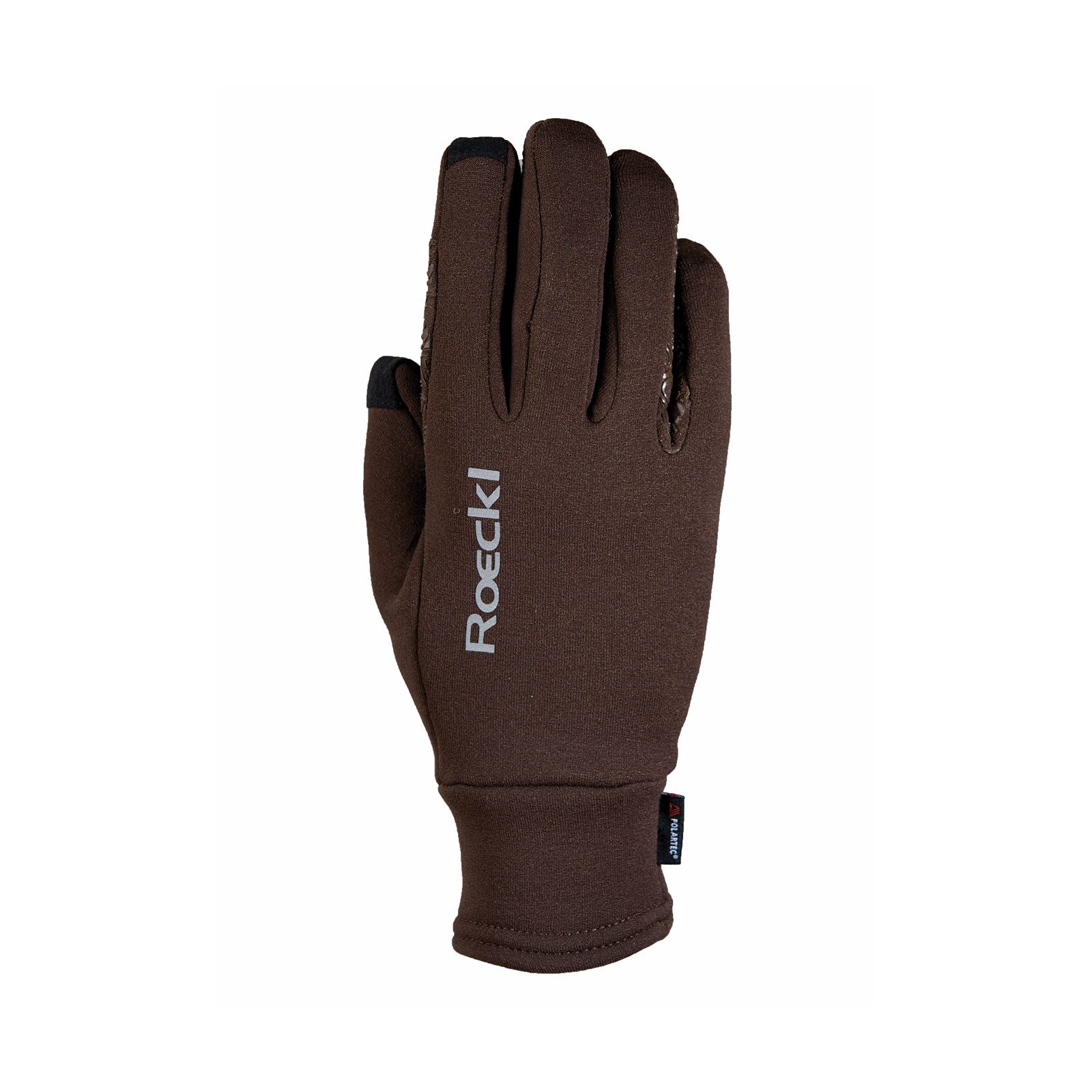 Dark Brown Roeckl Weldon Polartec Power Stretch handschoenen, geschikt voor touchscreen
