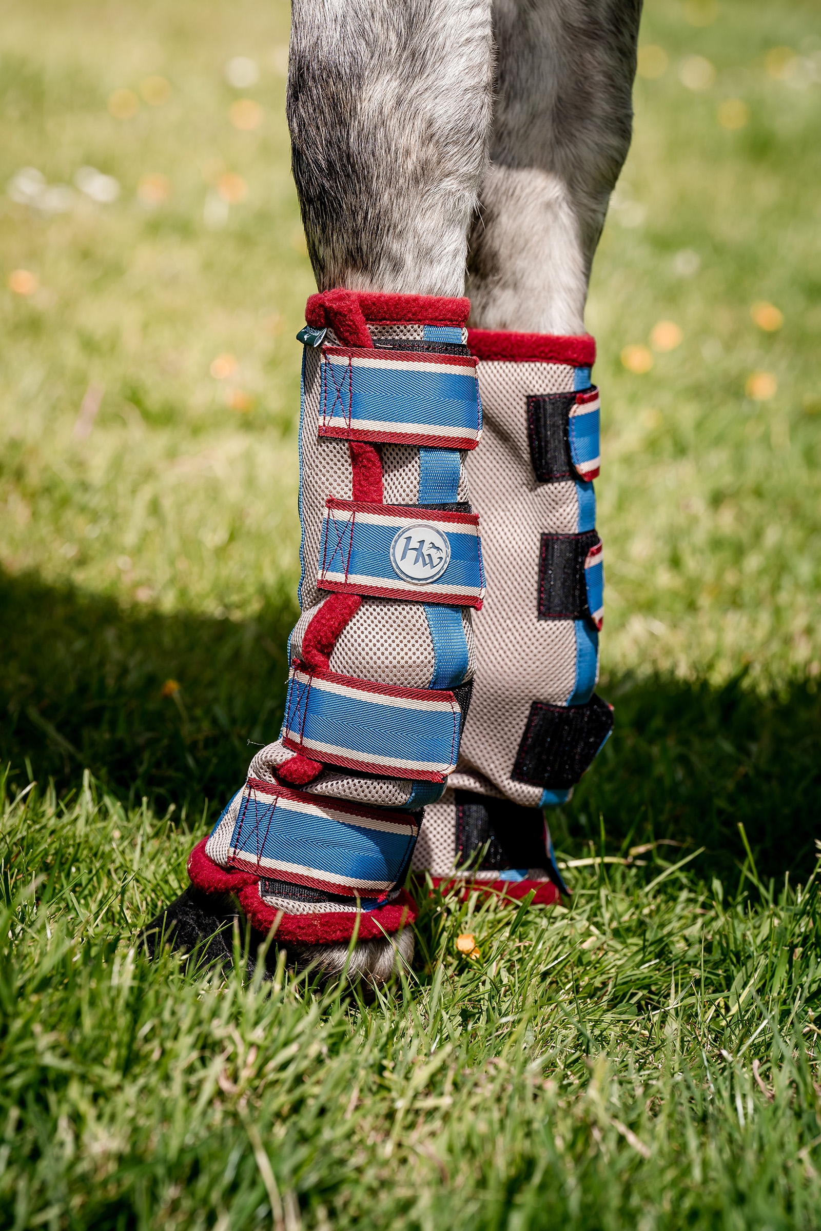 Oatmeal Brown/ Red Horseware anti-vliegen beschermers