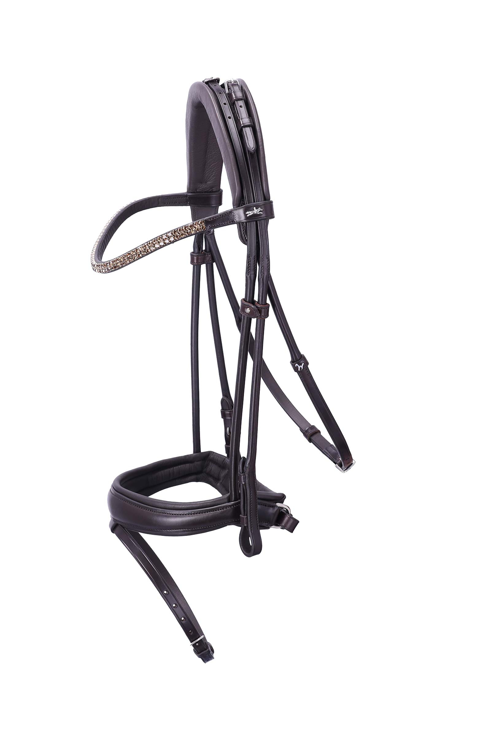 espresso/silver Schockem&ouml;hle Sports Satchmo Bridle - Isabell Werth Collection