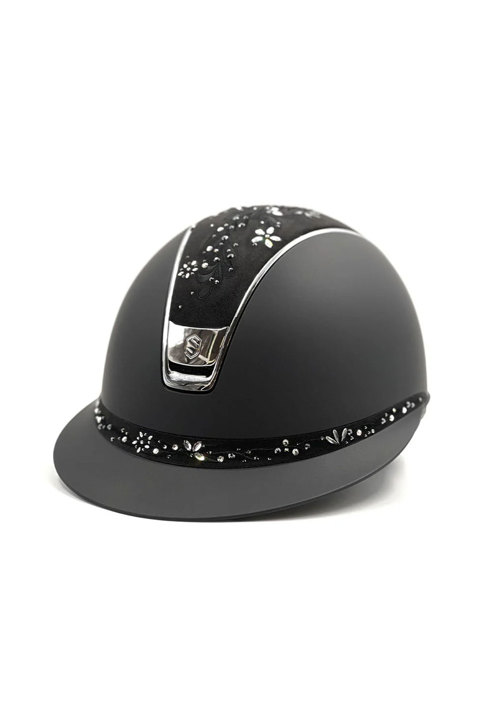 Black Samshield Miss Shield Shadowmatt met bloemen Swarovski sieraden, chroom 2.0