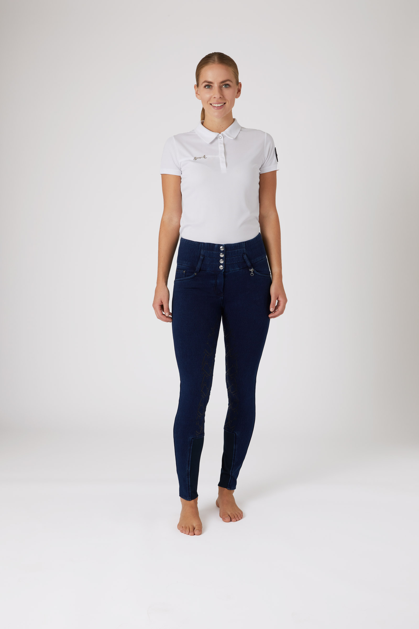 Horze Kacy Denim Thermo Rijbroek met Full Seat, dames