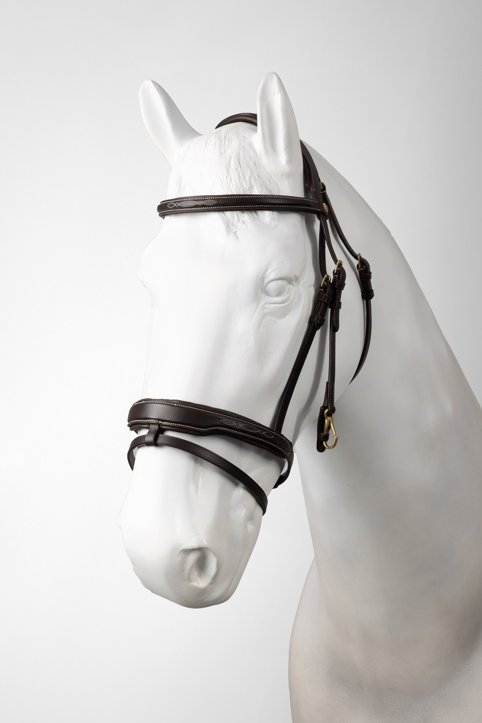 Brown Horze Deauville springhoofdstel met clips