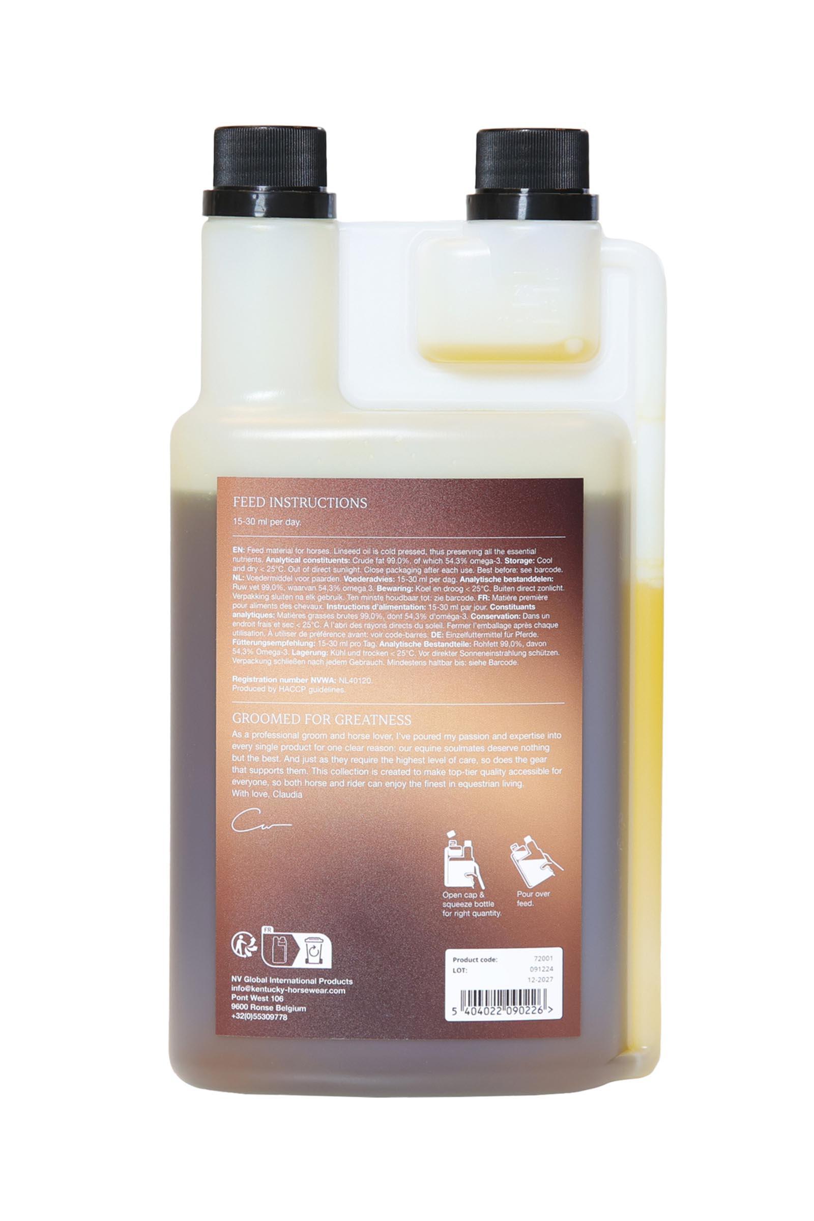 Grooming Deluxe Lijnzaadolie, 1000 ml
