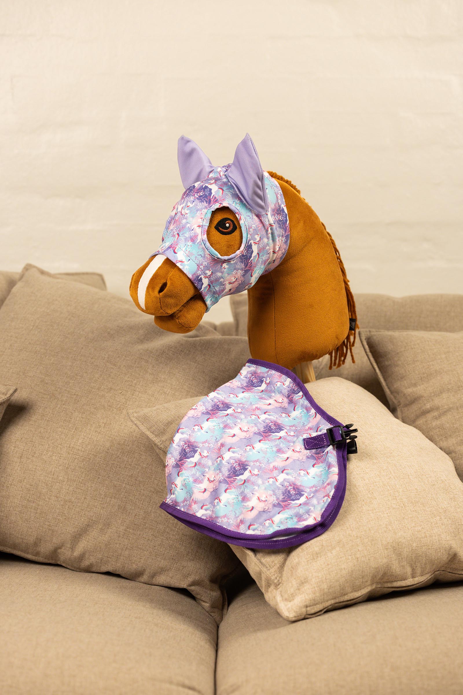 My Hobby Horse race masker met eenhoornprint