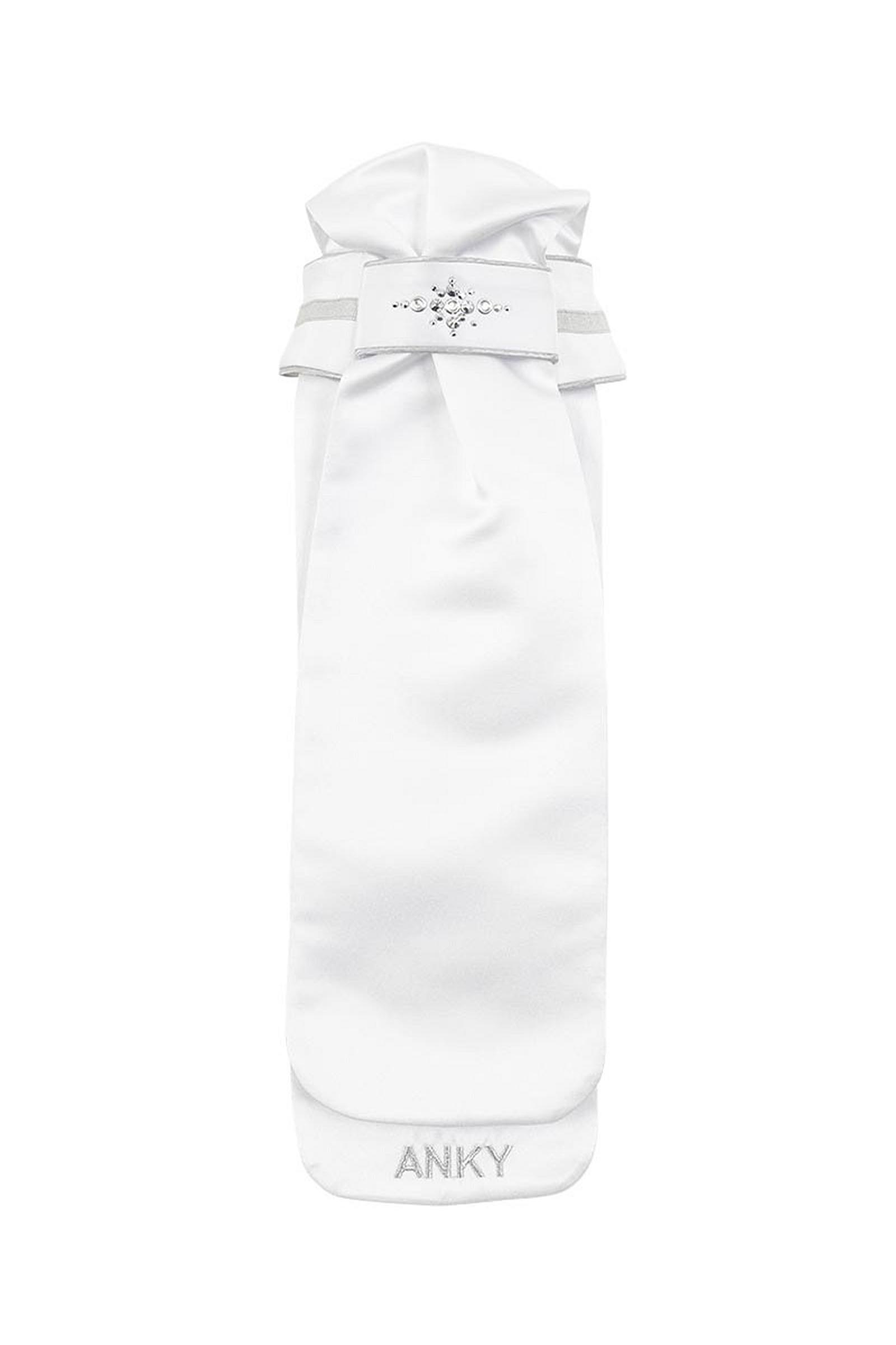 White/Silver ANKY Competition DeLuxe Dames Plastron met Stenen