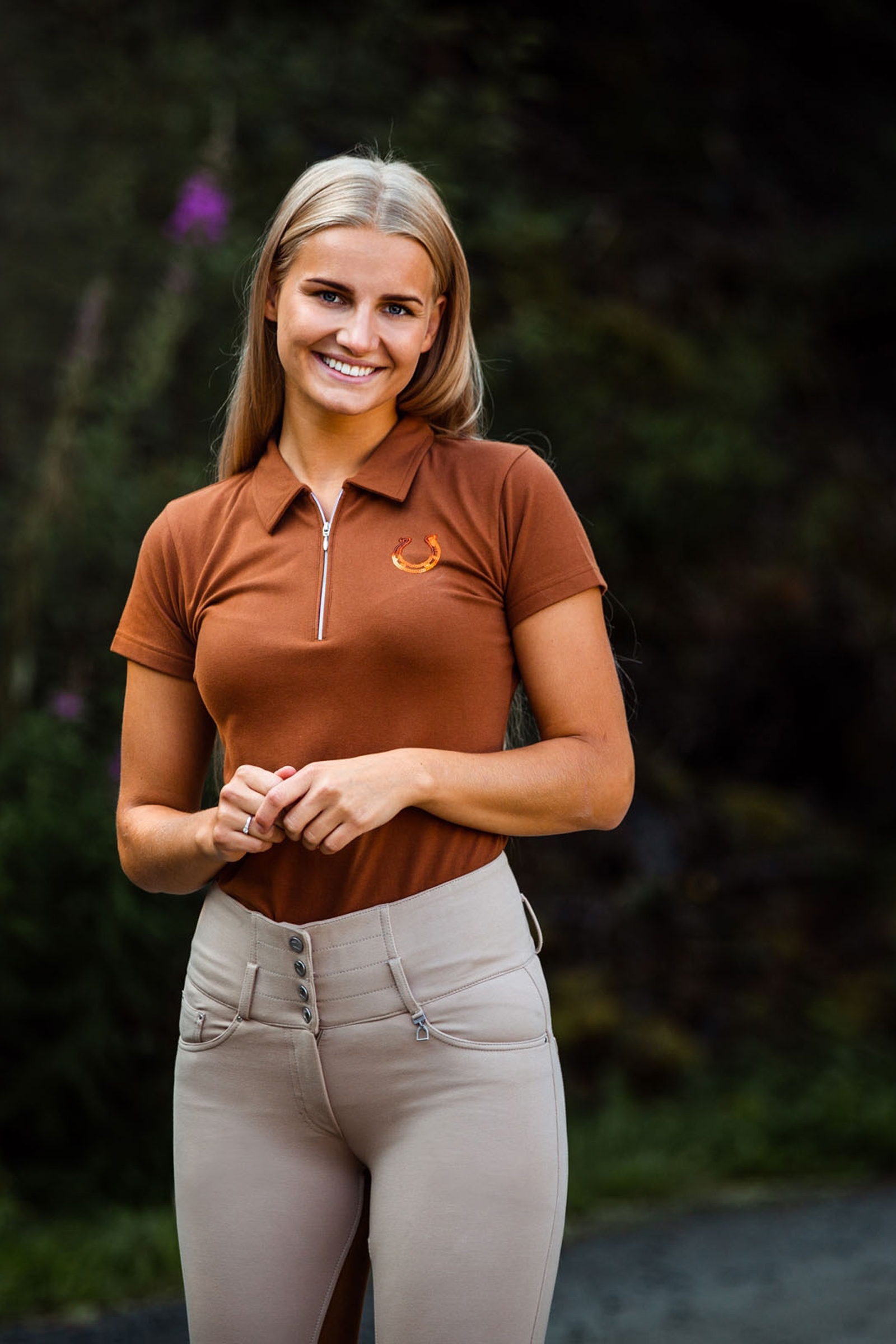 Horze Amy Katoen Stretch Poloshirt, korte mouwen, dames