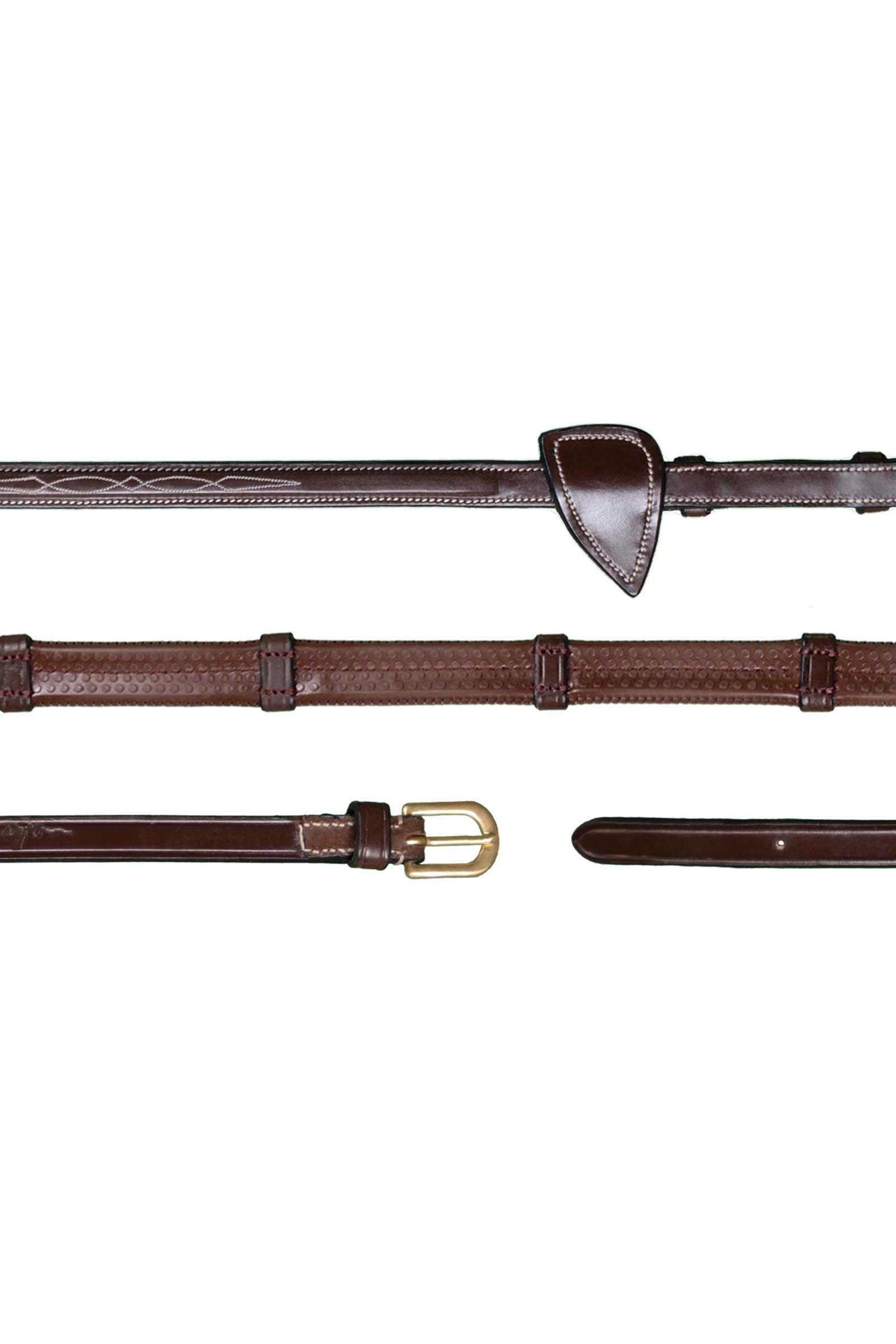 Dy'on D-Collection rubber teugels 13 mm met 7 leren stops  