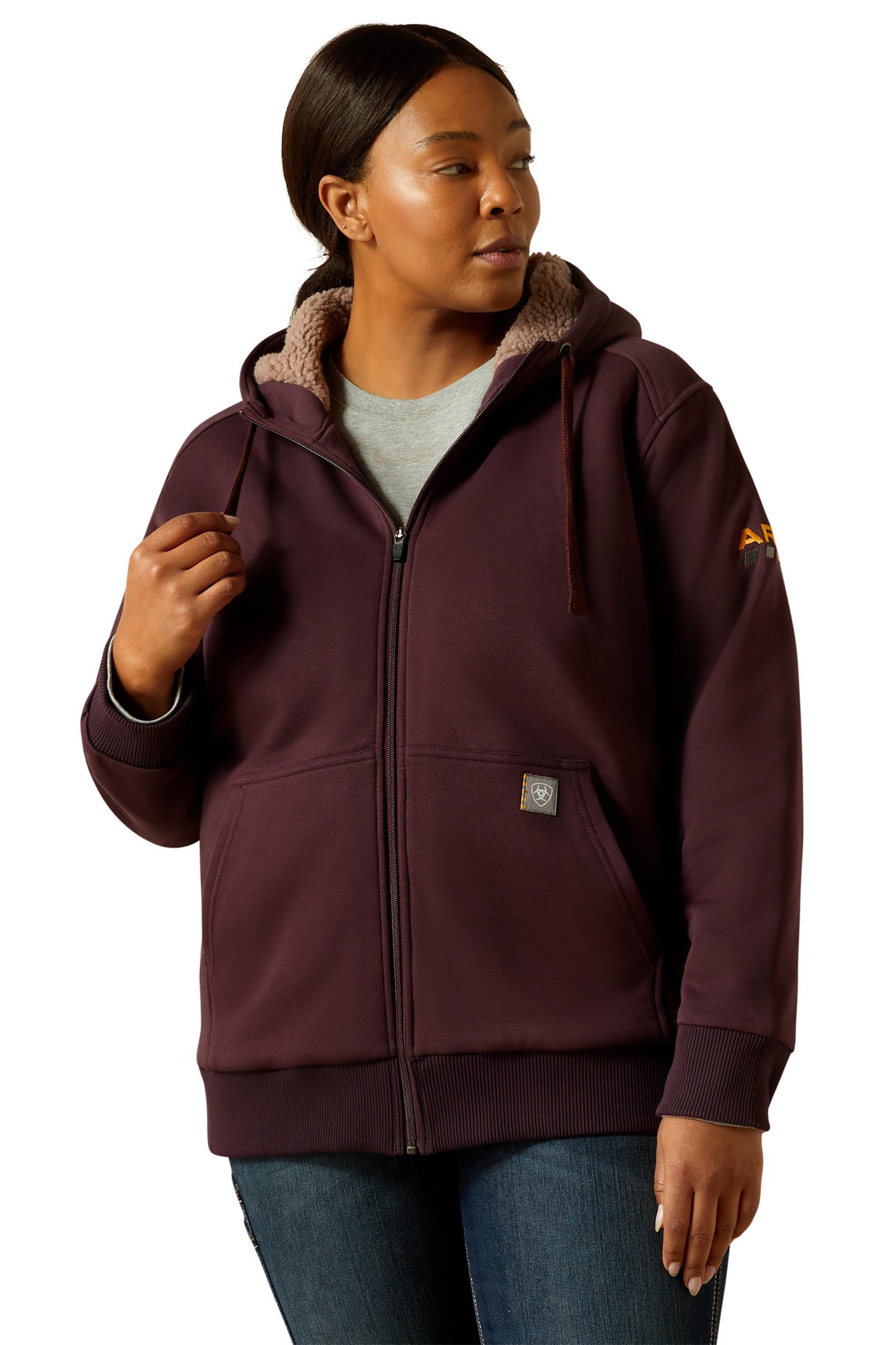 Fudge Ariat Rebar All-Weather Sherpa Hoodie met rits