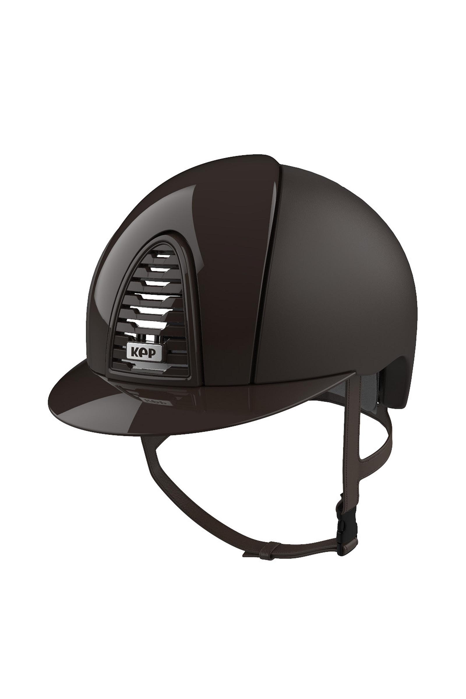 Brown/Brown KEP Cromo 2.0 Textile/Polish rijhelm met extra klep, app compatibel