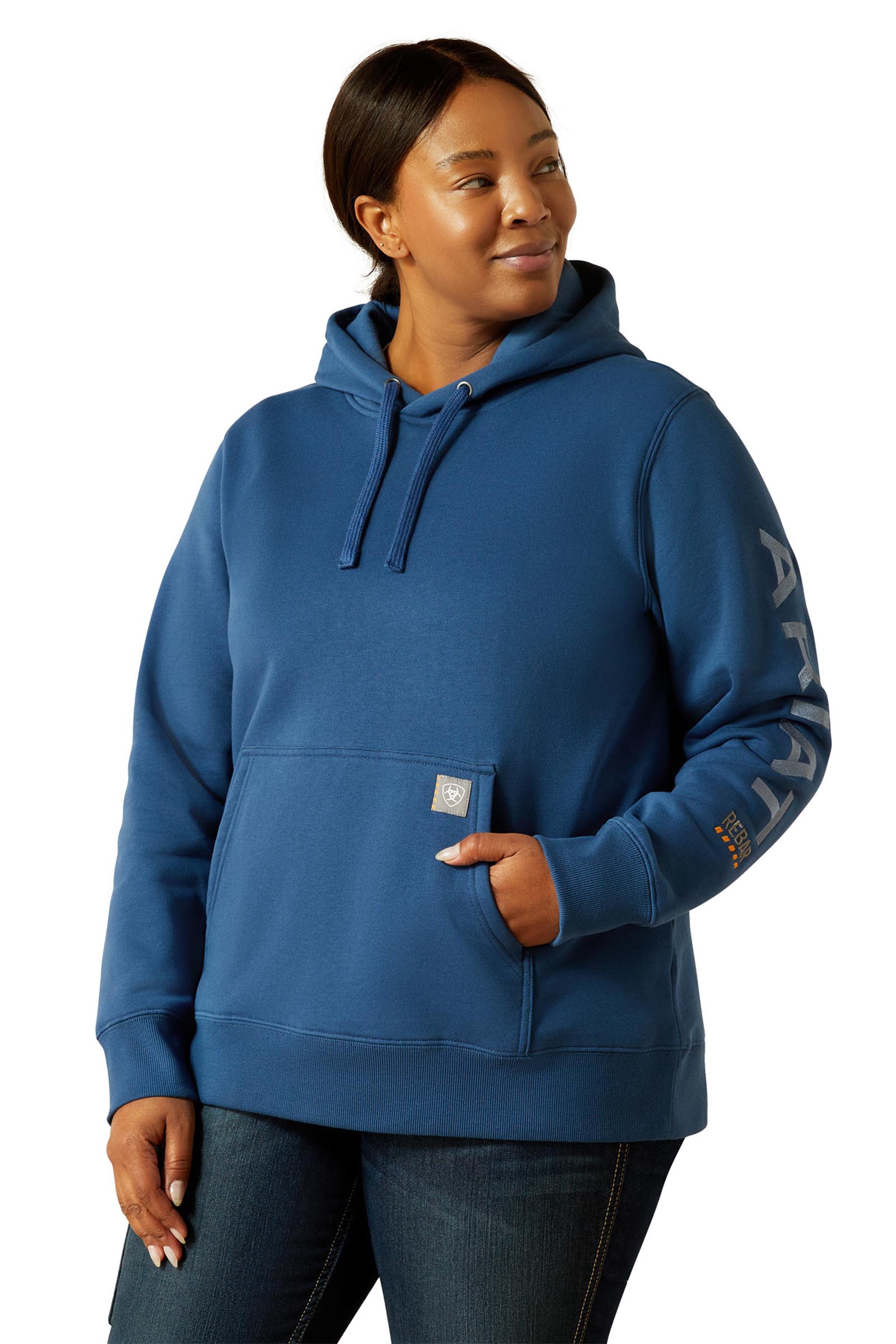 Ensign Blue/Endless Sky Ariat Rebar Graphic Hoodie, dames