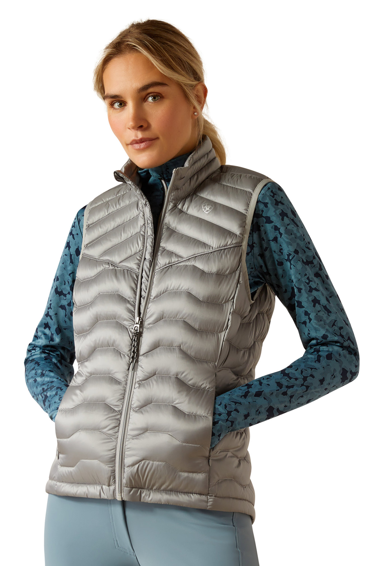 Iridescent Ultimate Grey Ariat Ideal Down dames bodywarmer