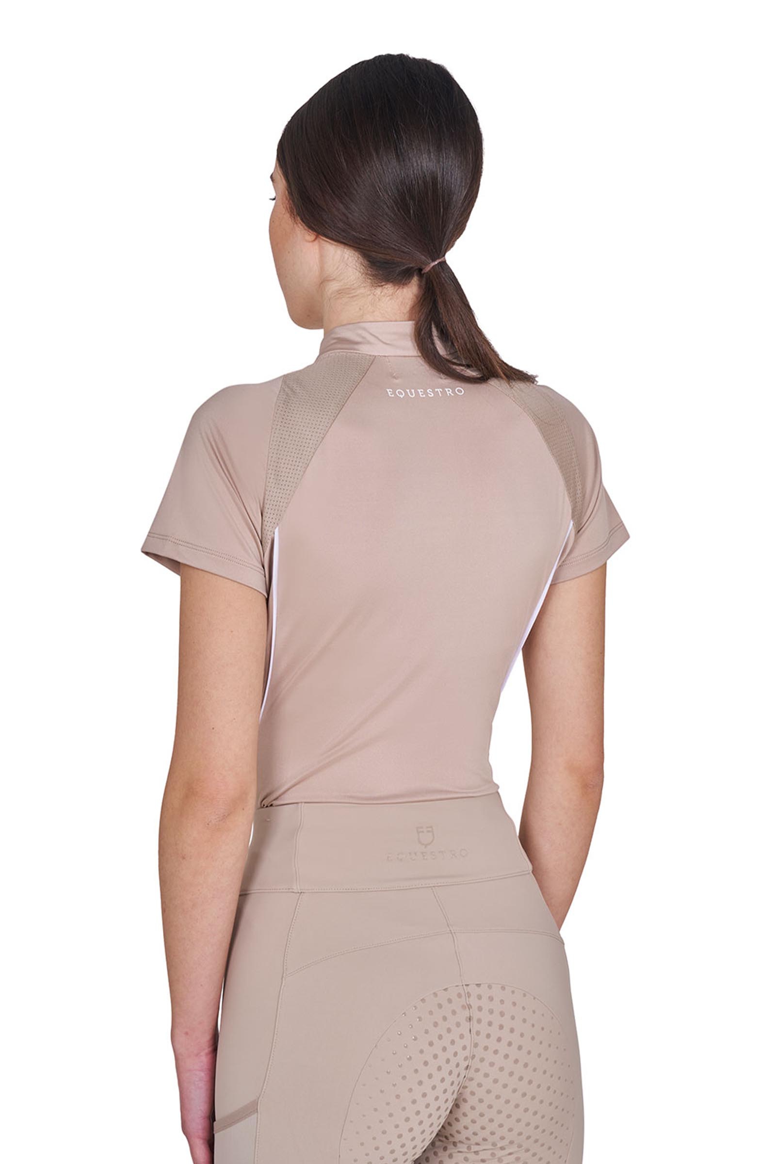 Equestro SS2026 Dames Technische polo korte mouw rits  