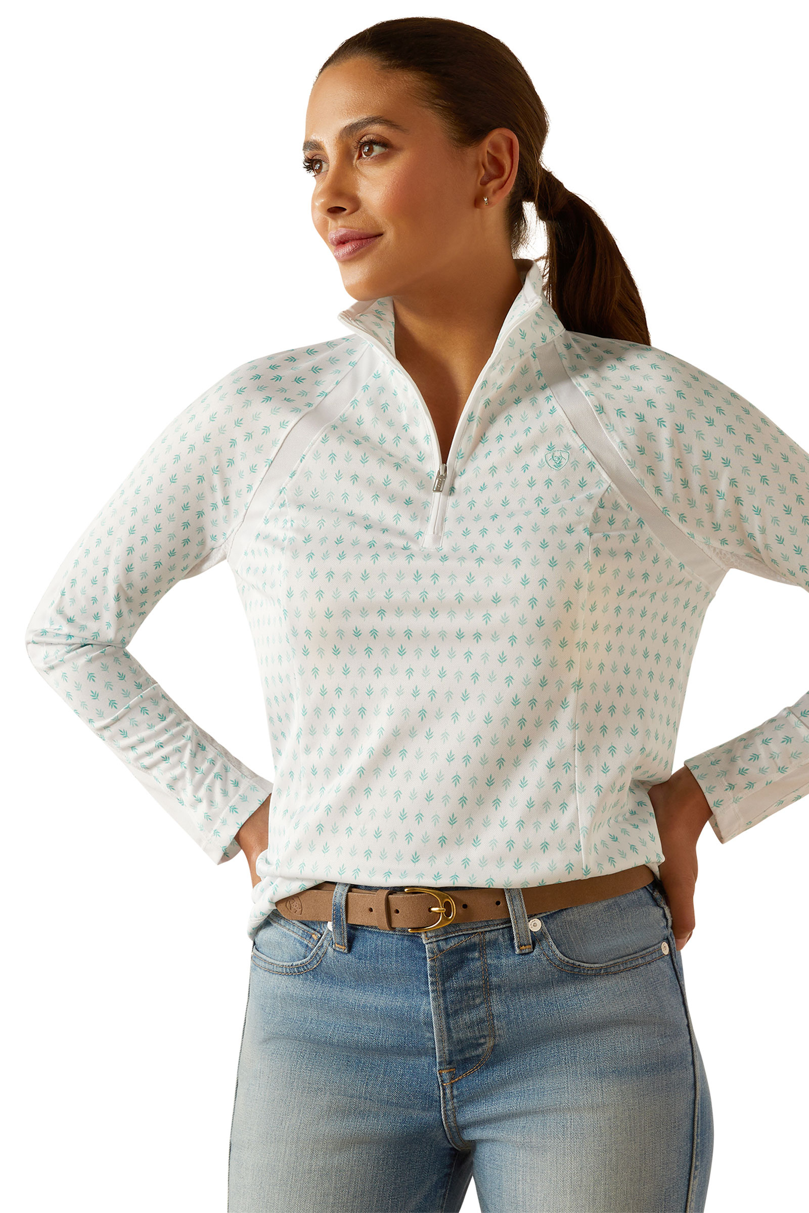 Beach Glass Print Ariat Sunstopper 3.0 dames-basislaag