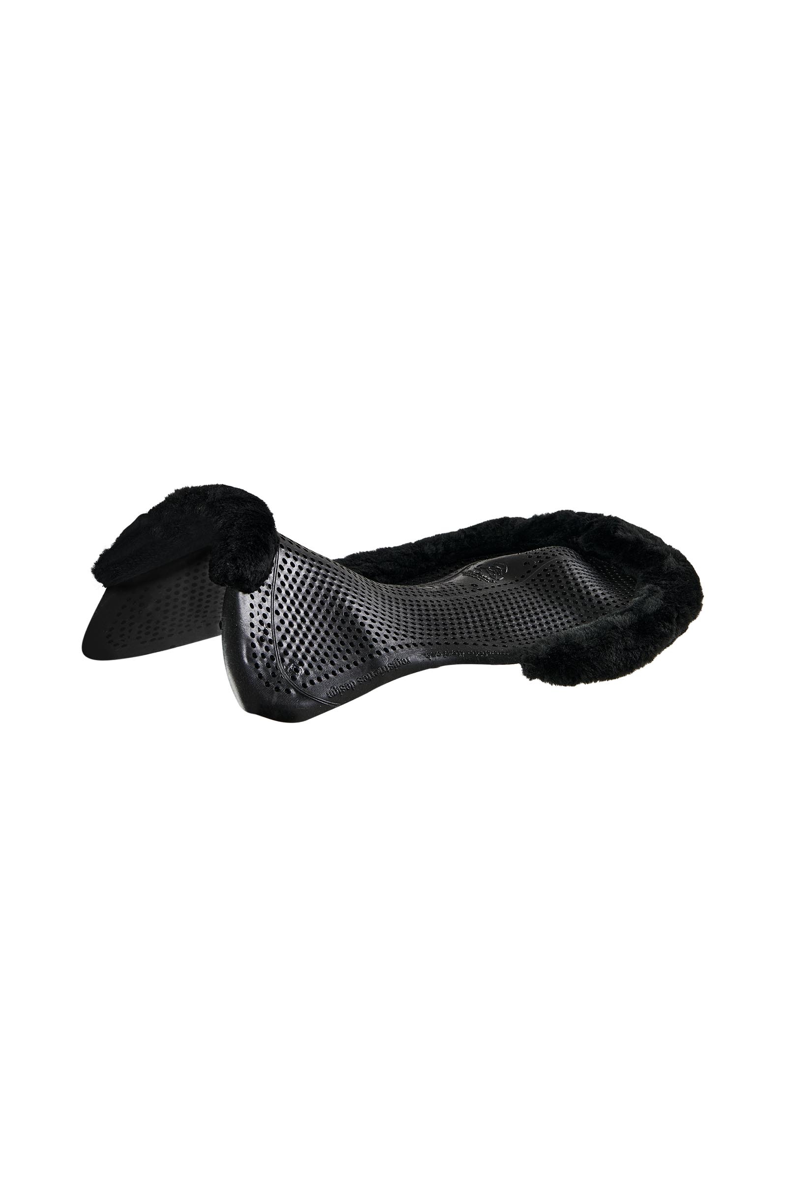 Black/Black Acavallo Gel Antislip Classic met Schapenvacht Uitsparing Plat