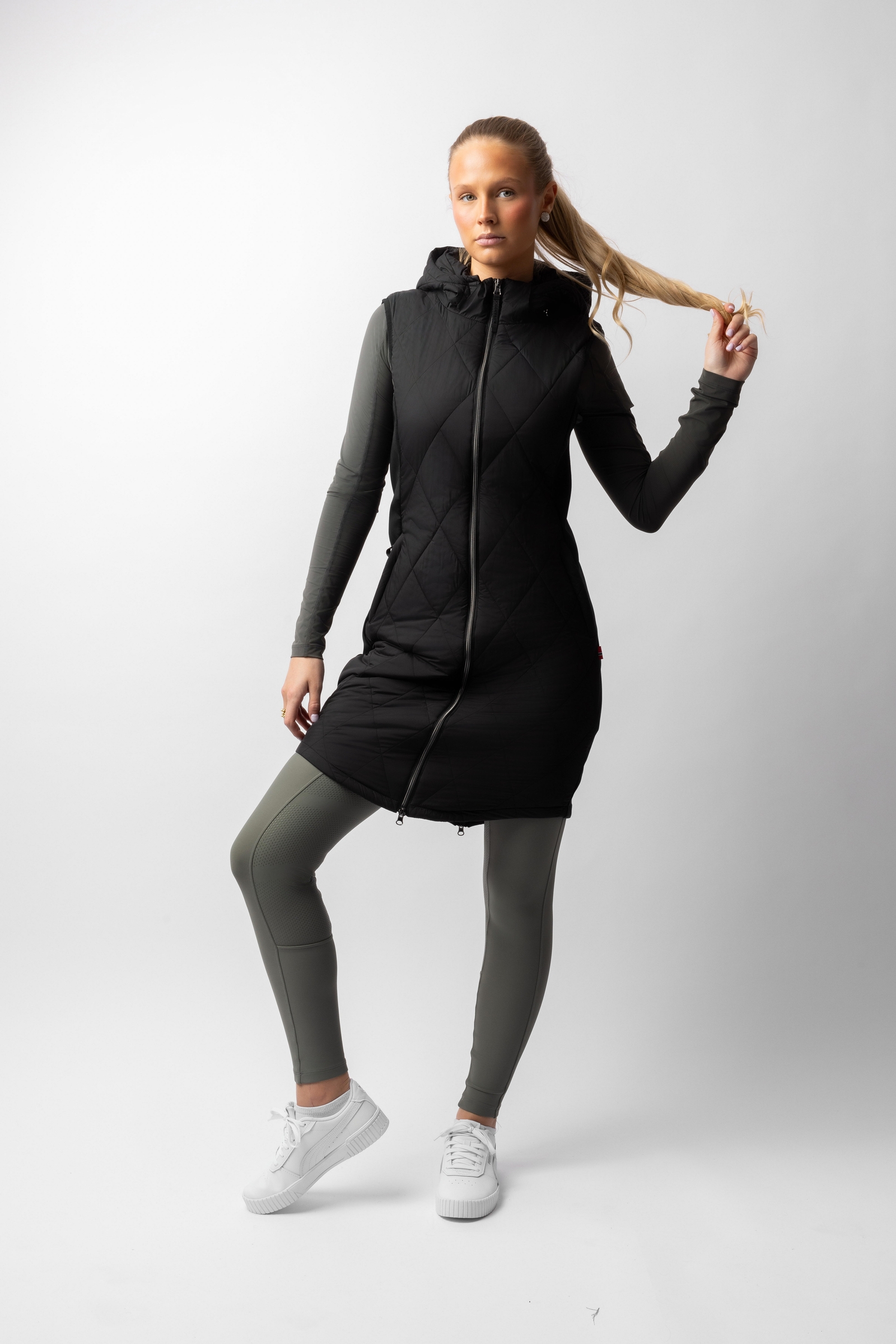 B Vertigo Agnetha dames lange gewatteerde bodywarmer  