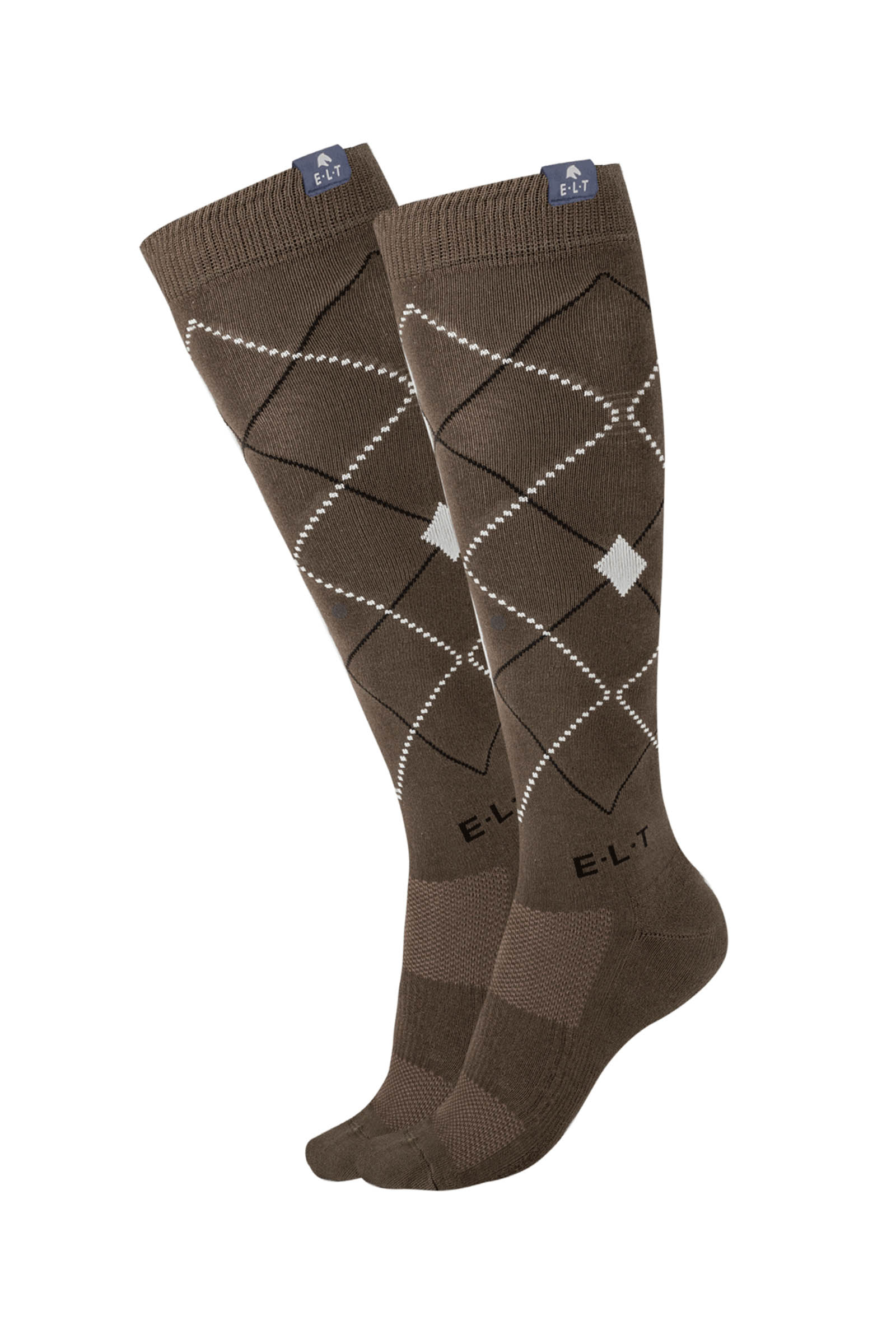 Green Brown ELT Argyle Breathable Riding Socks