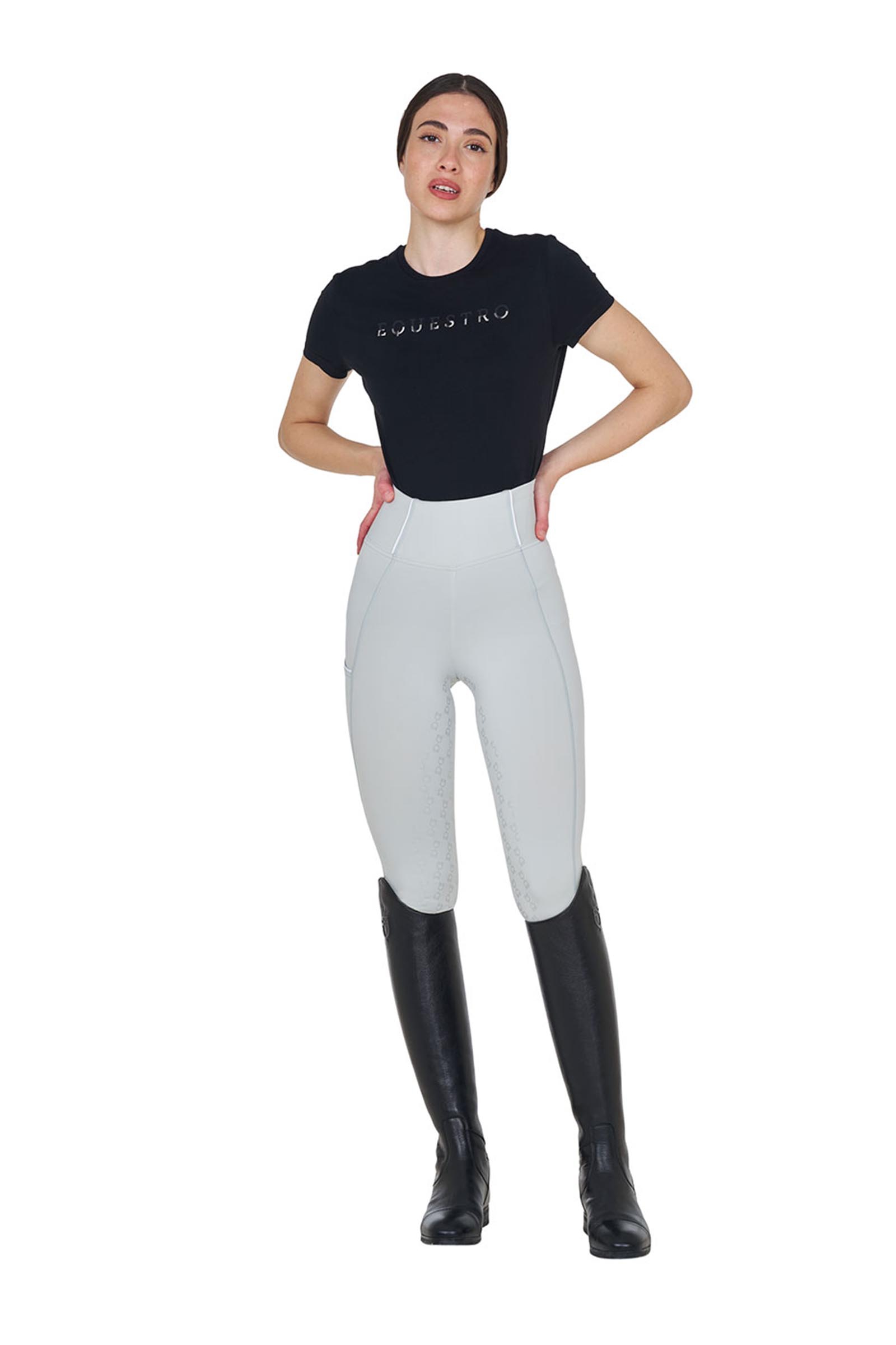 Equestro SS2026 Dames High Waist Slim Fit rijleggings met volledige grip  