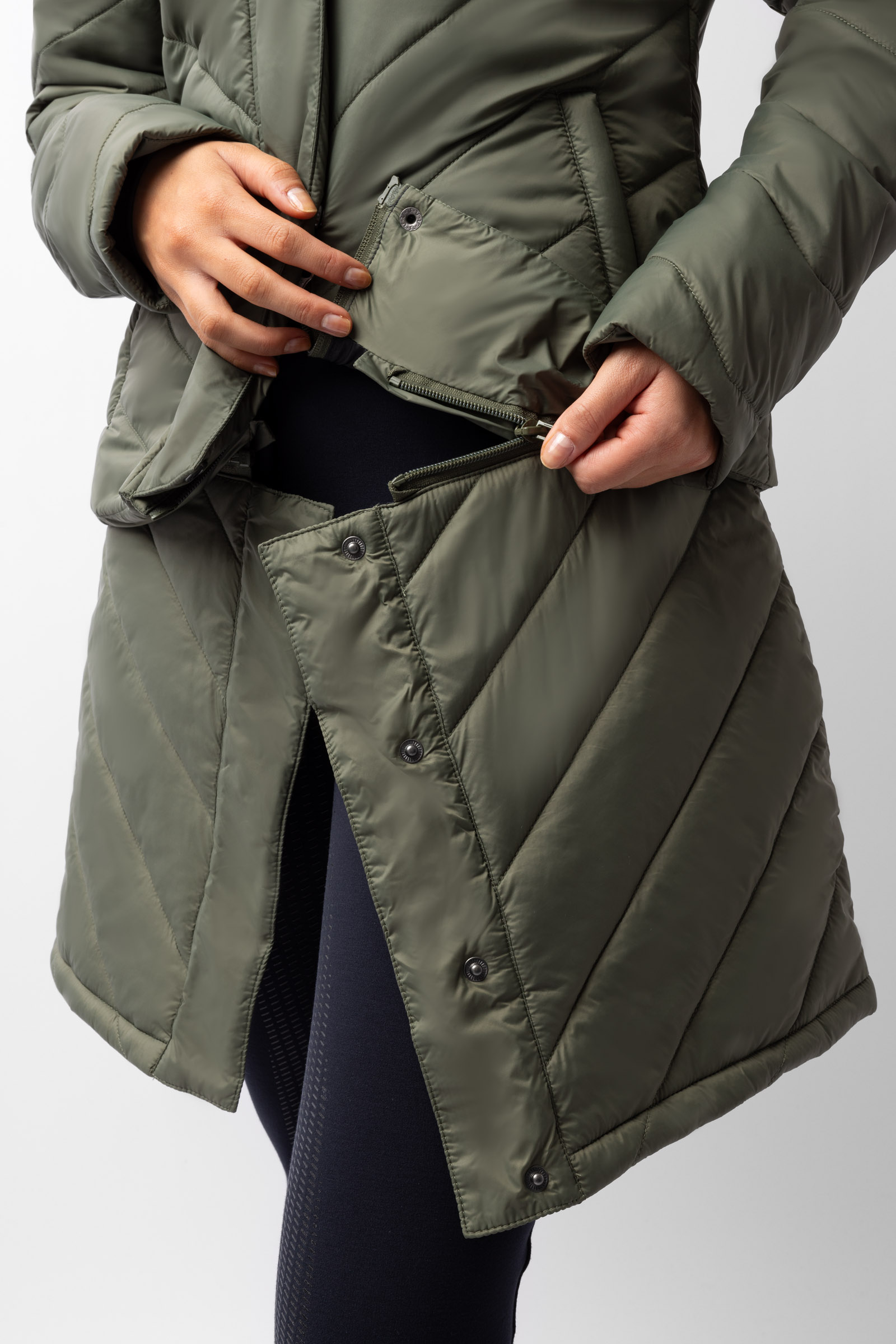 Horze Aurora Gewatteerde Parka met afneembare rok, dames