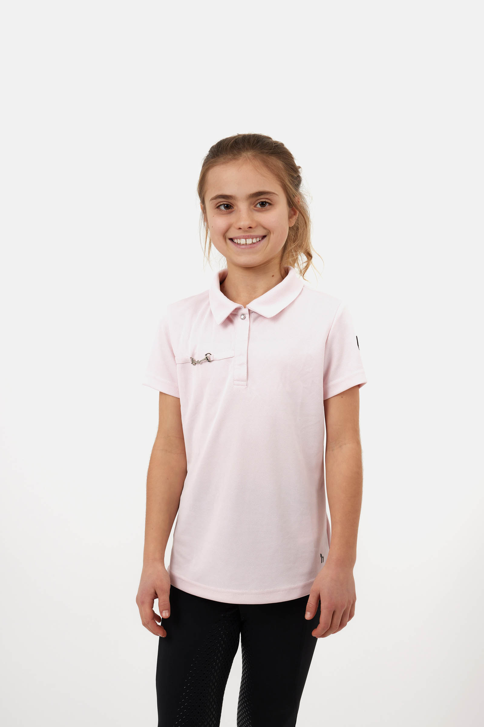 Barely Pink Horze Young Rider Denise Functioneel Poloshirt, korte mouwen